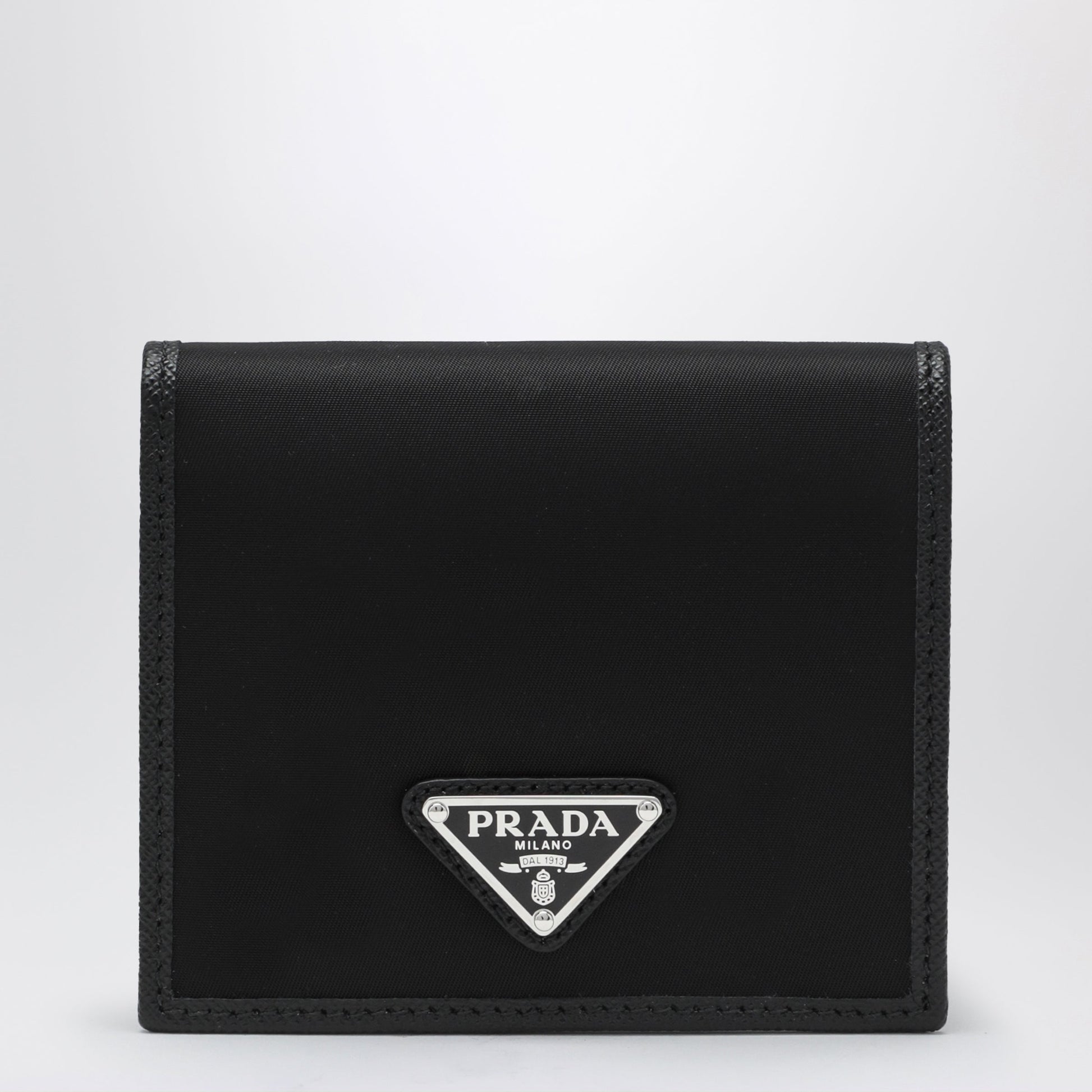 Prada Black Re-Nylon And Saffiano Wallet Men PRADA