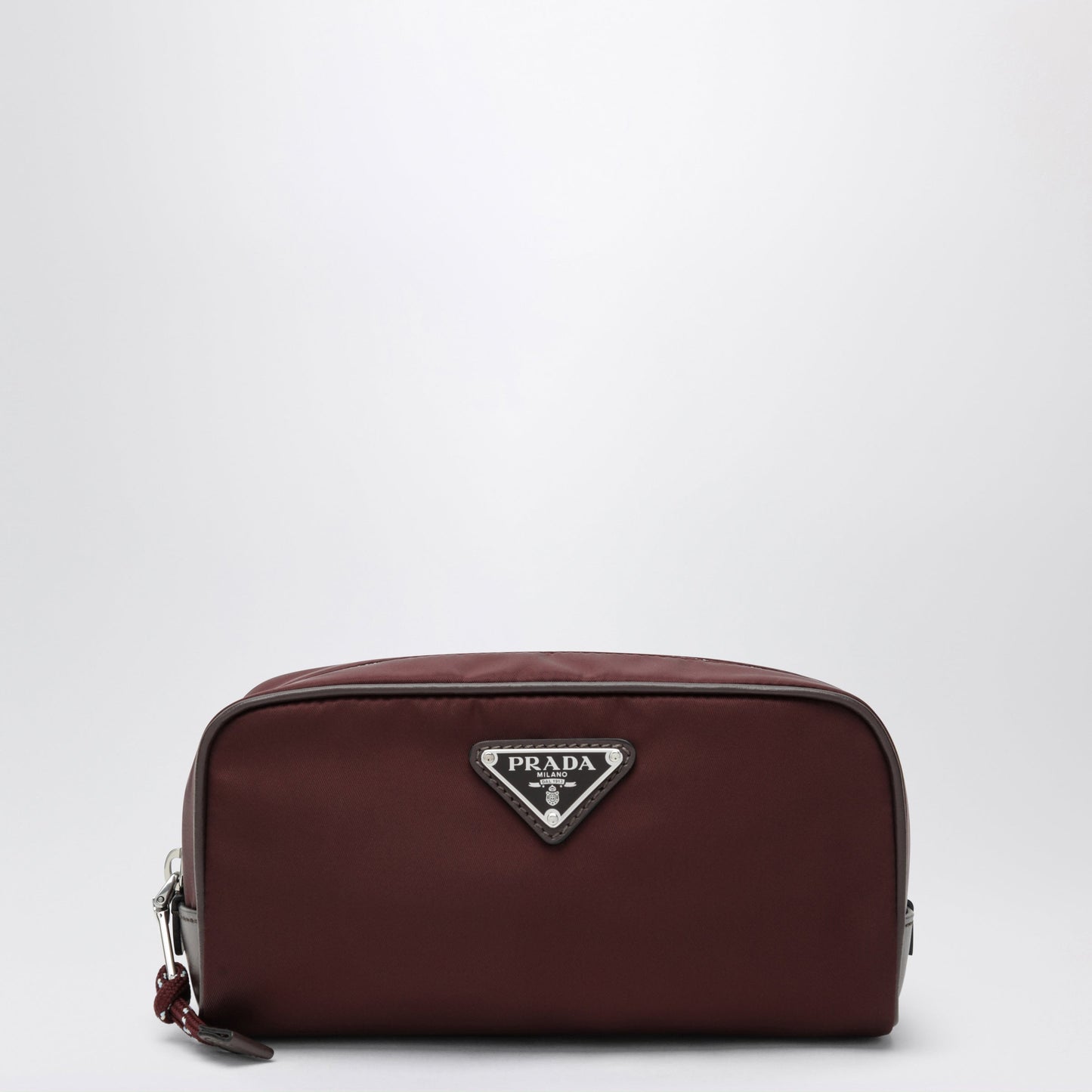 Prada Speedrock Re-Nylon And Leather Pouch In Burgundy Men PRADA