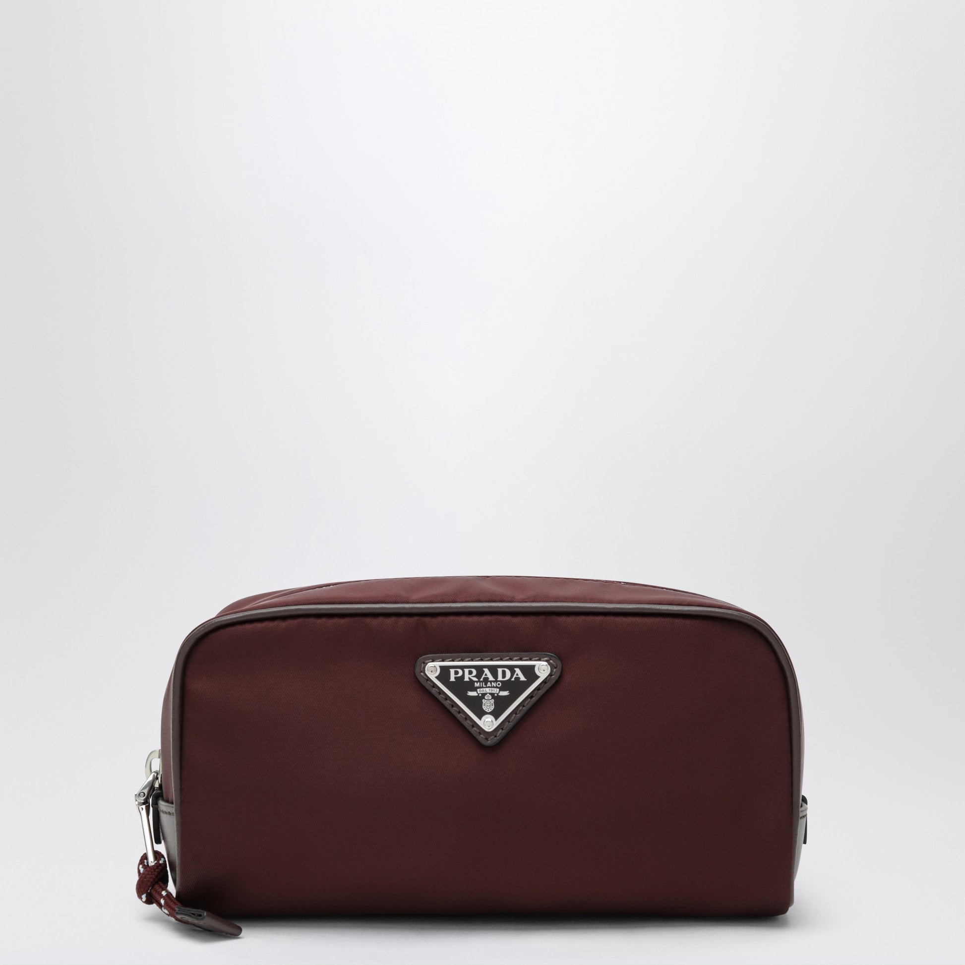 Prada Speedrock Re-Nylon And Leather Pouch In Burgundy Men PRADA
