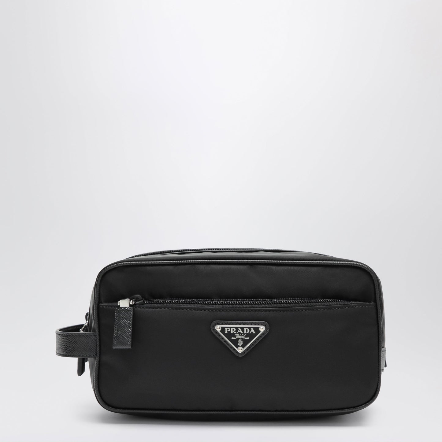 Prada Black Re-Nylon And Leather Pouch Men PRADA