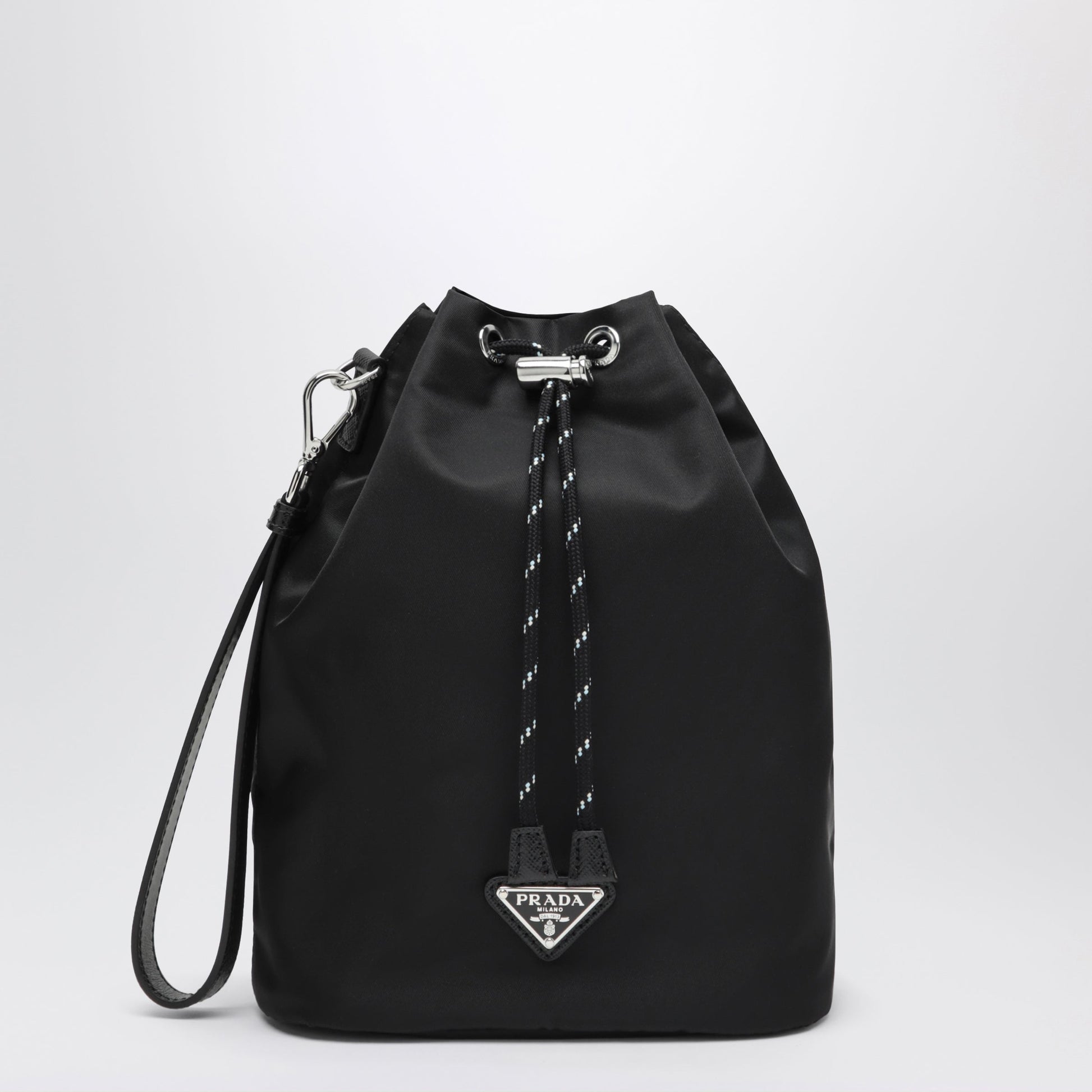 Prada Speedrock Pouch In Black Re-Nylon And Leather Men PRADA