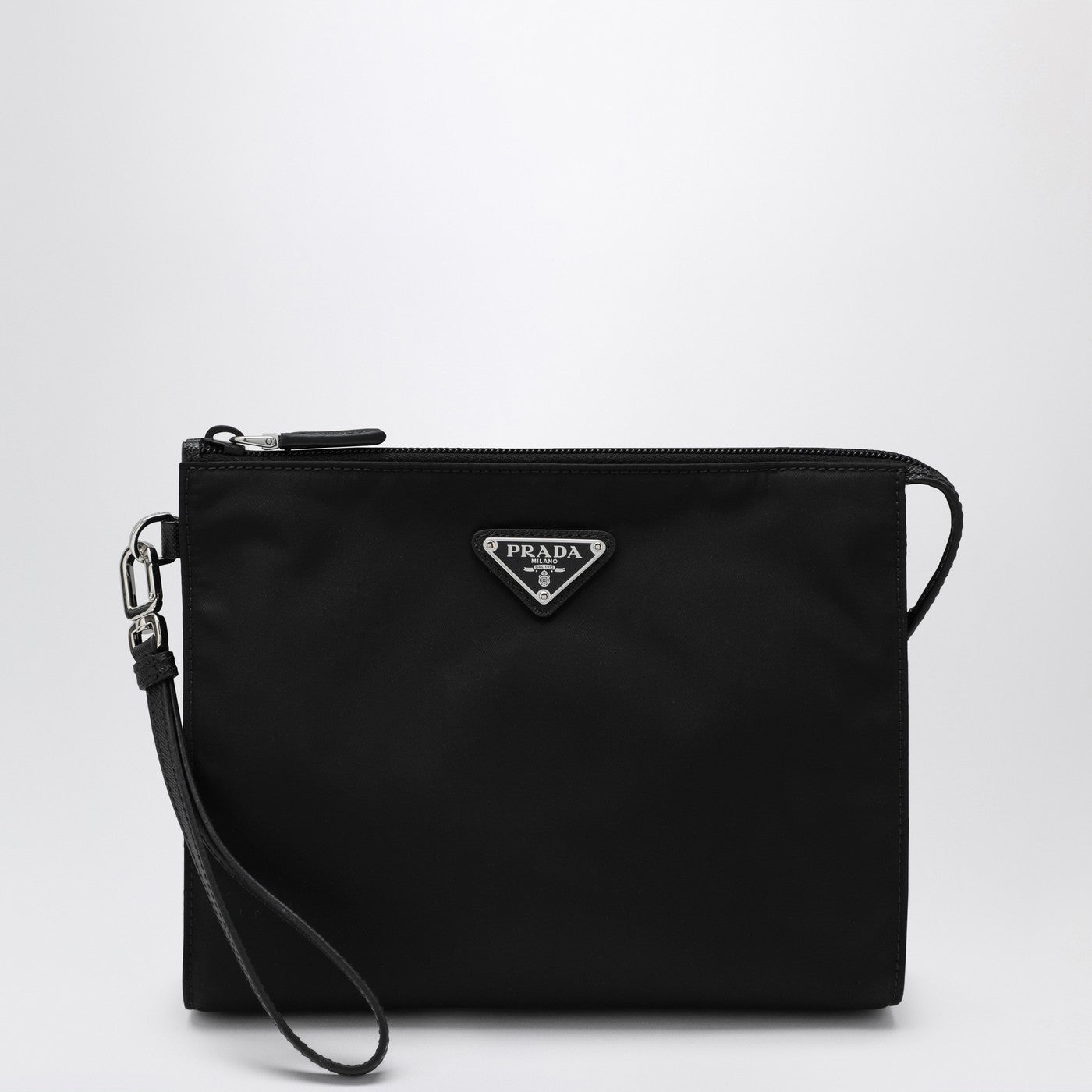 Prada Black Pouch In Re-Nylon And Saffiano Men PRADA