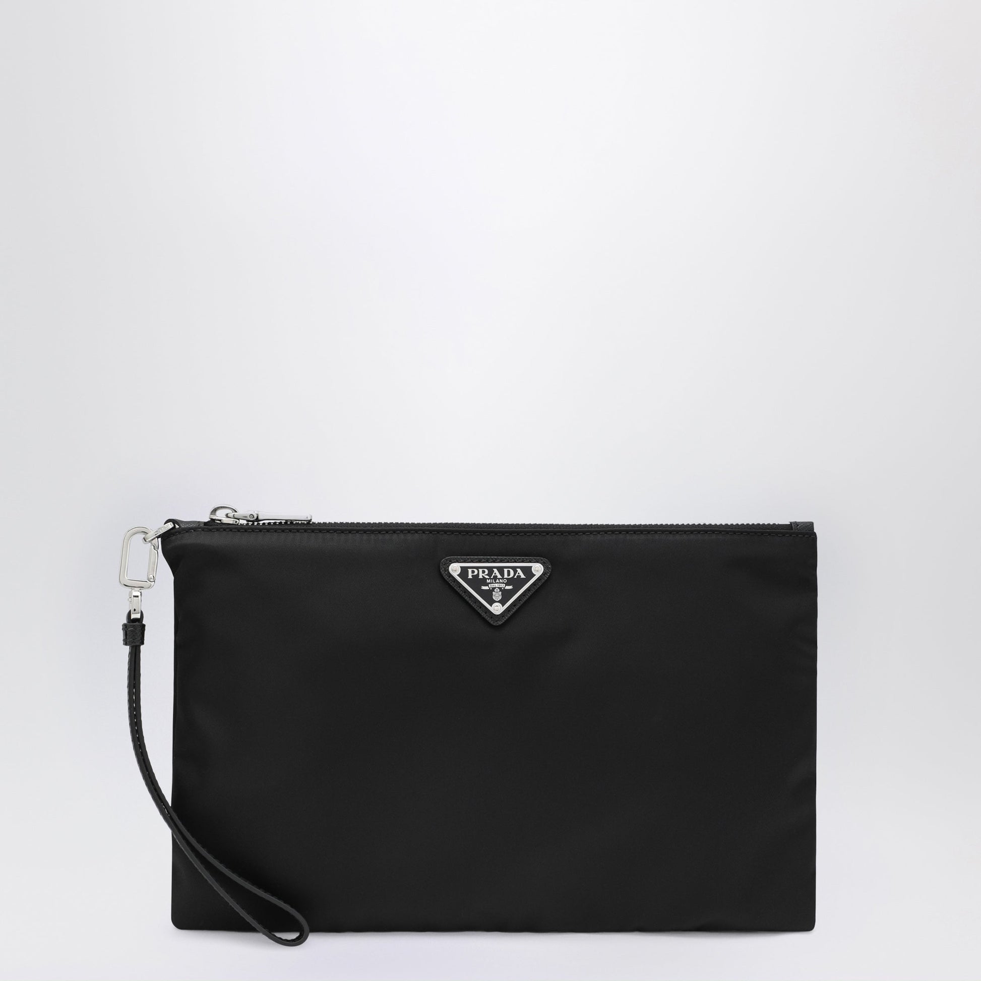 Prada Black Re-Nylon And Saffiano Pouch Men PRADA