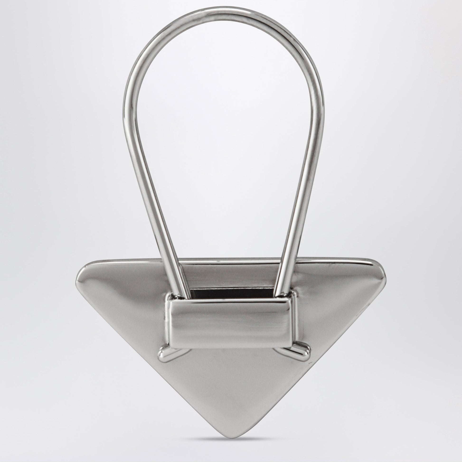 Prada Black/Silver Keyring In Enamelled Metal Men PRADA