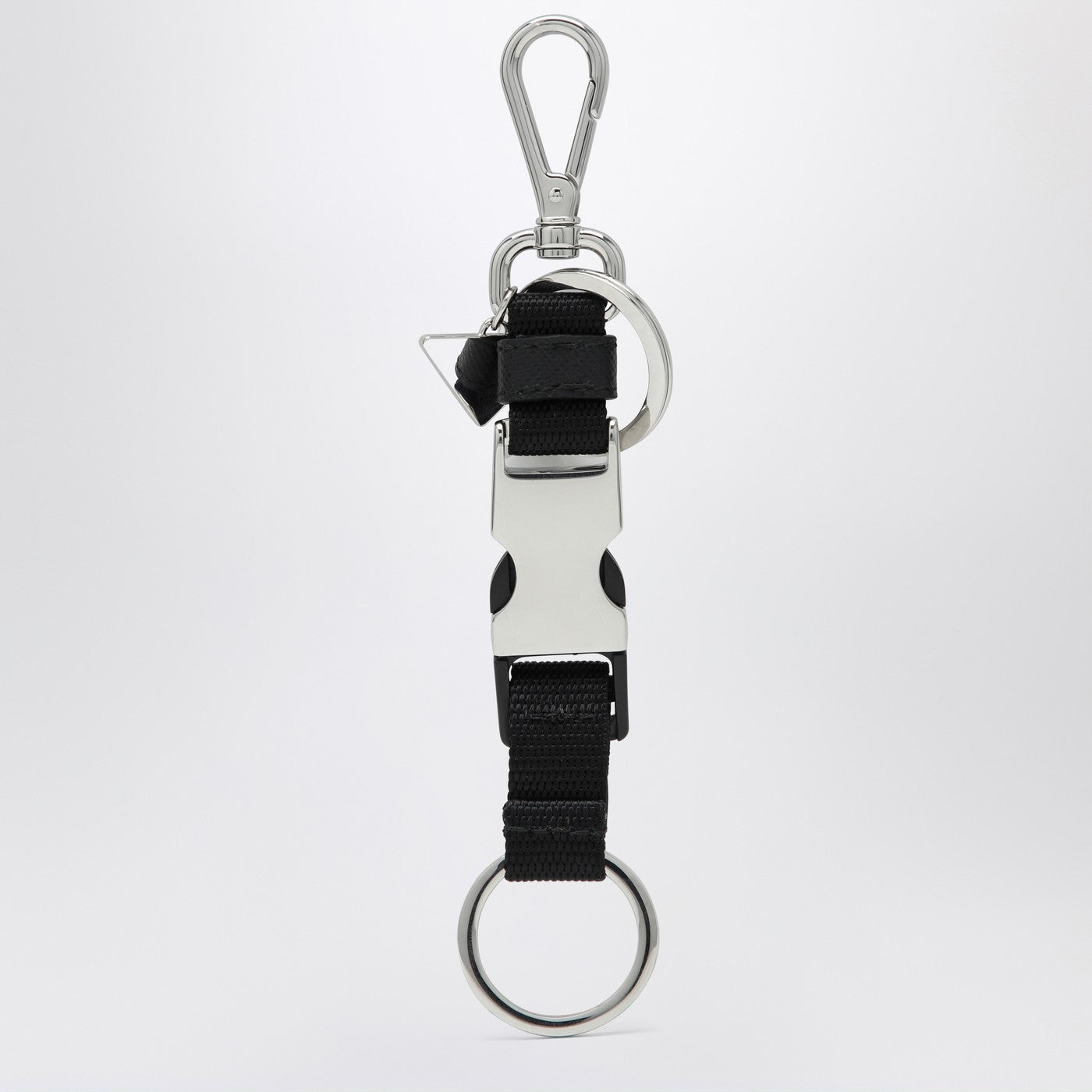Prada Black Keychain With Snap Buckle Men PRADA