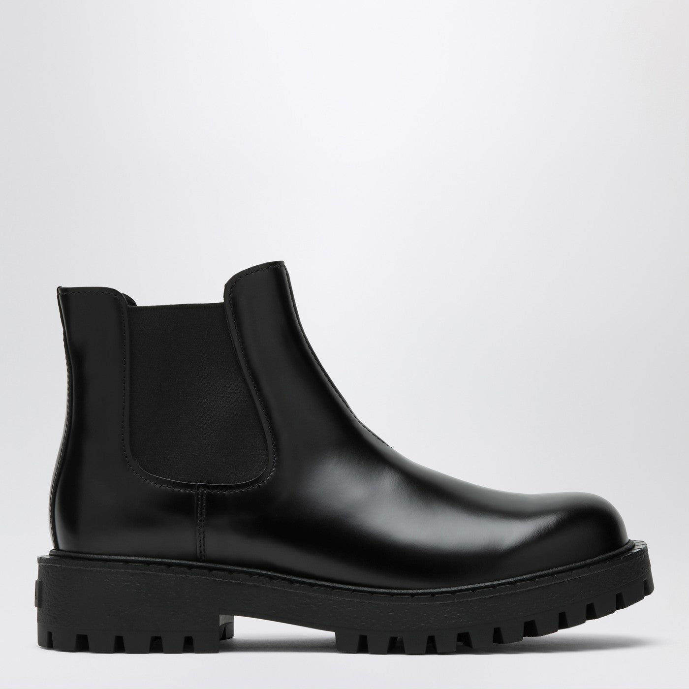 Prada Black Leather Ankle Boot Men PRADA