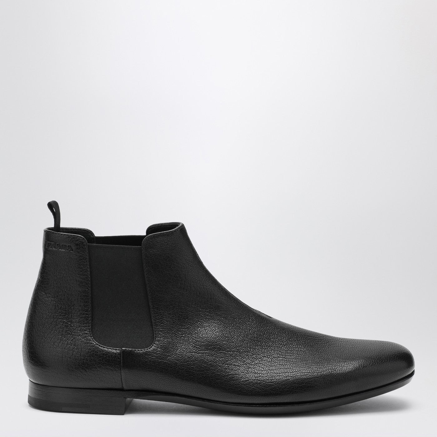 Prada Black Leather Chelsea Boots Men PRADA