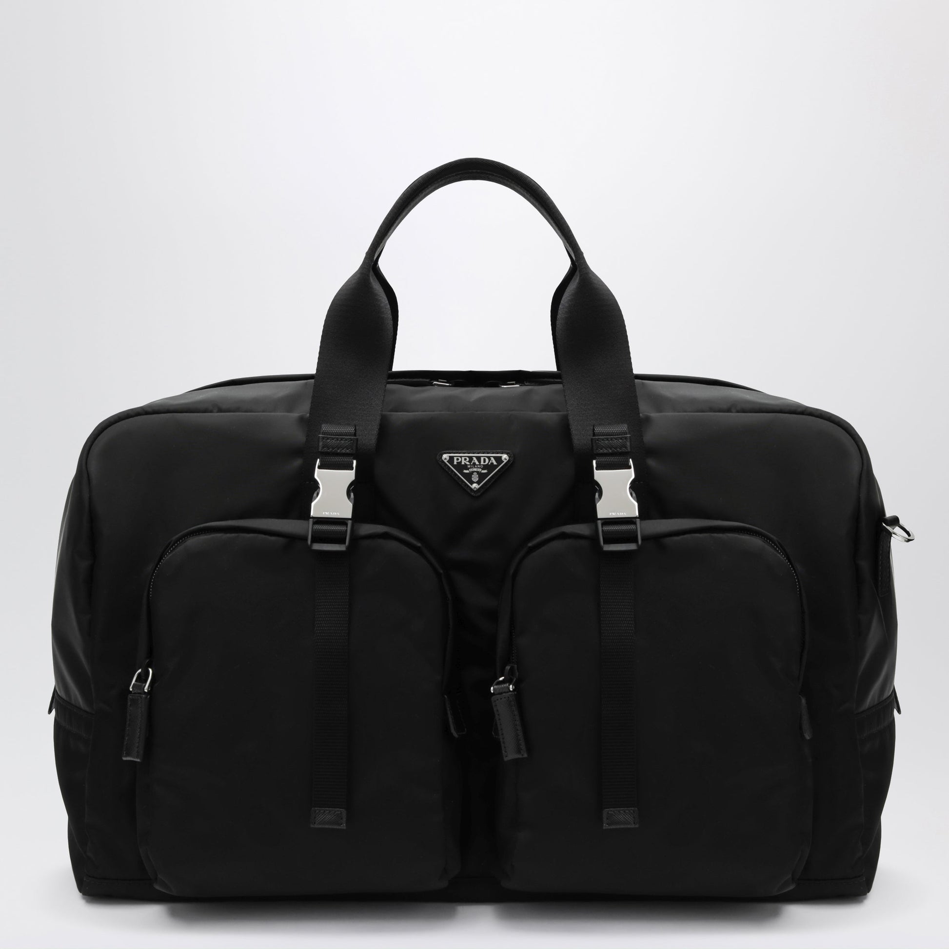 Prada Black Re-Nylon And Saffiano Travel Bag Men PRADA