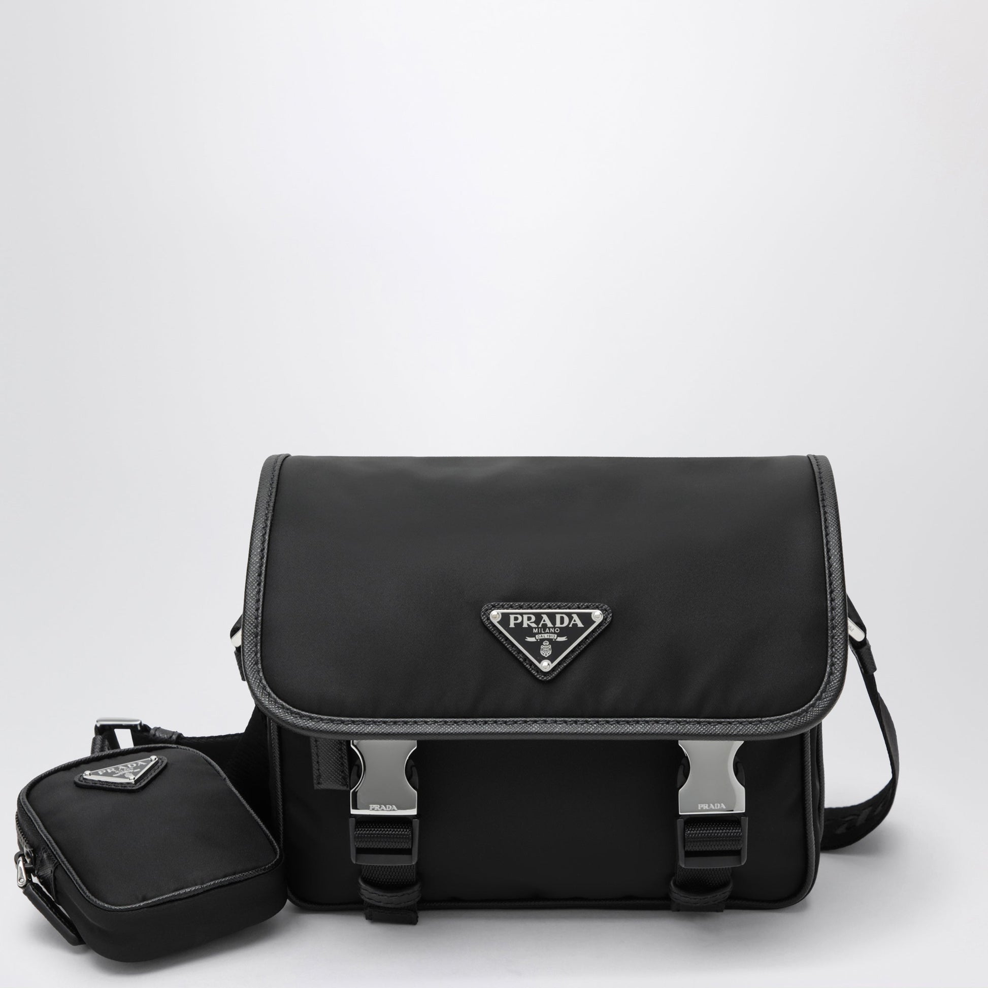 Prada Black Re-Nylon Shoulder Bag Men PRADA