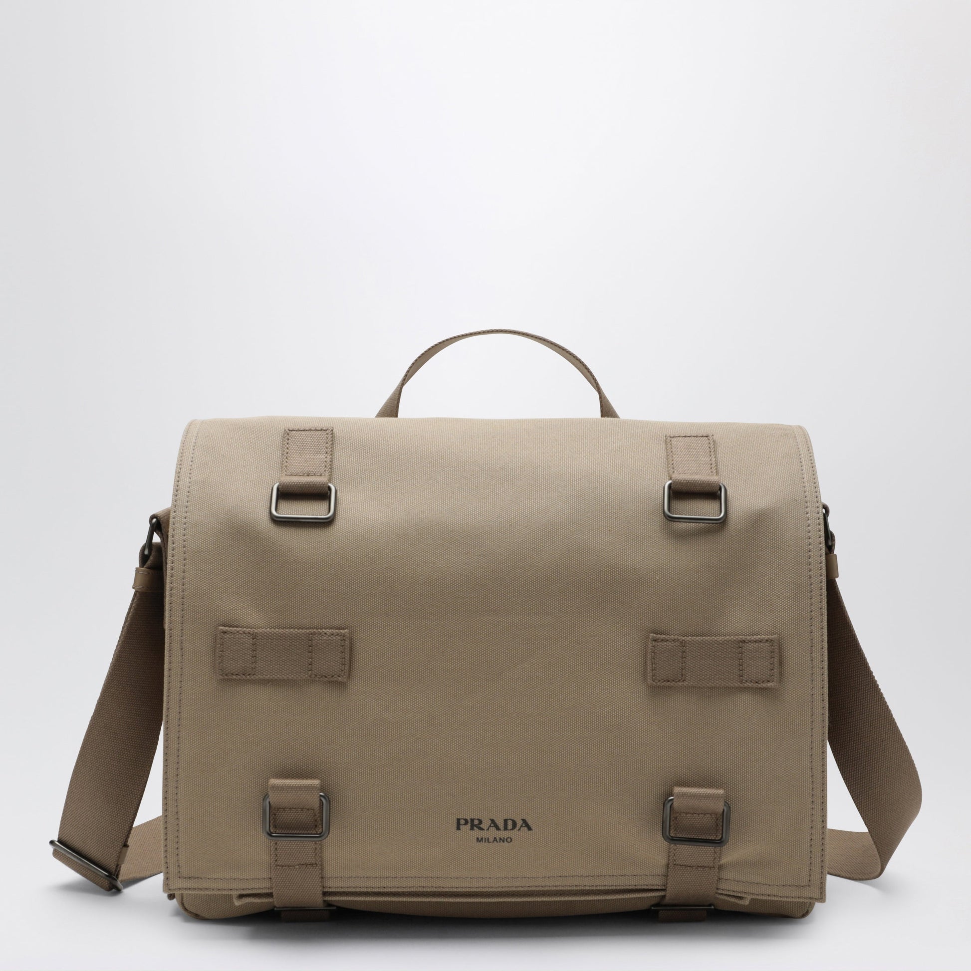 Prada Desert-Colored Canvas Crossbody Bag Men PRADA