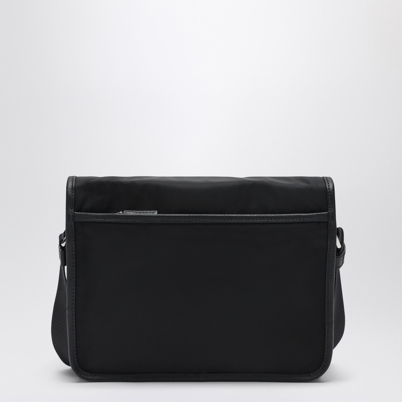 Prada Black Shoulder Bag In Re-Nylon And Saffiano Leather Men PRADA