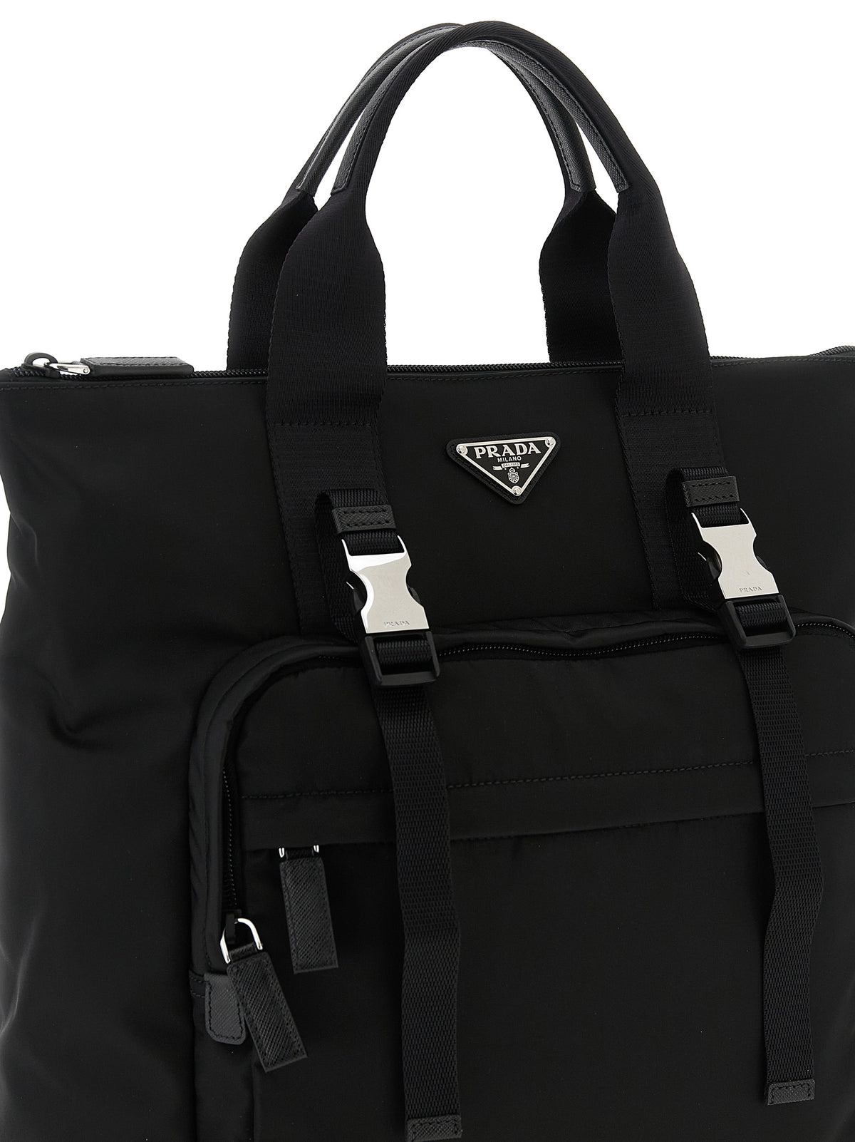 Prada Men Re-Nylon And Saffiano Backpack Shopping Bag PRADA