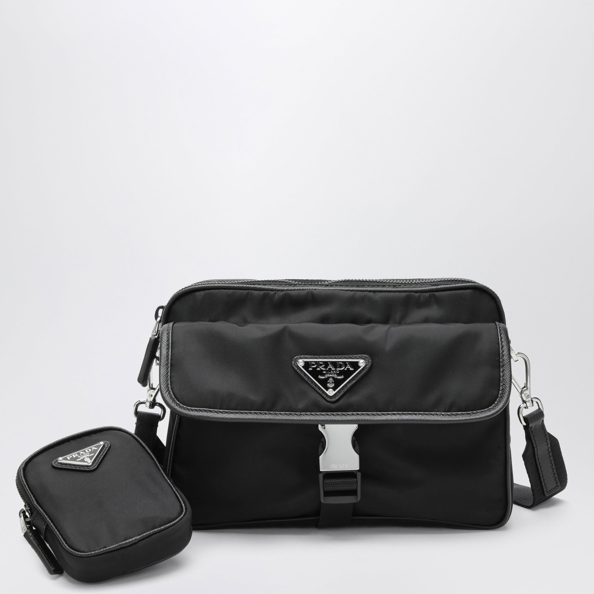 Prada Black Re-Nylon Cross-Body Bag Men PRADA