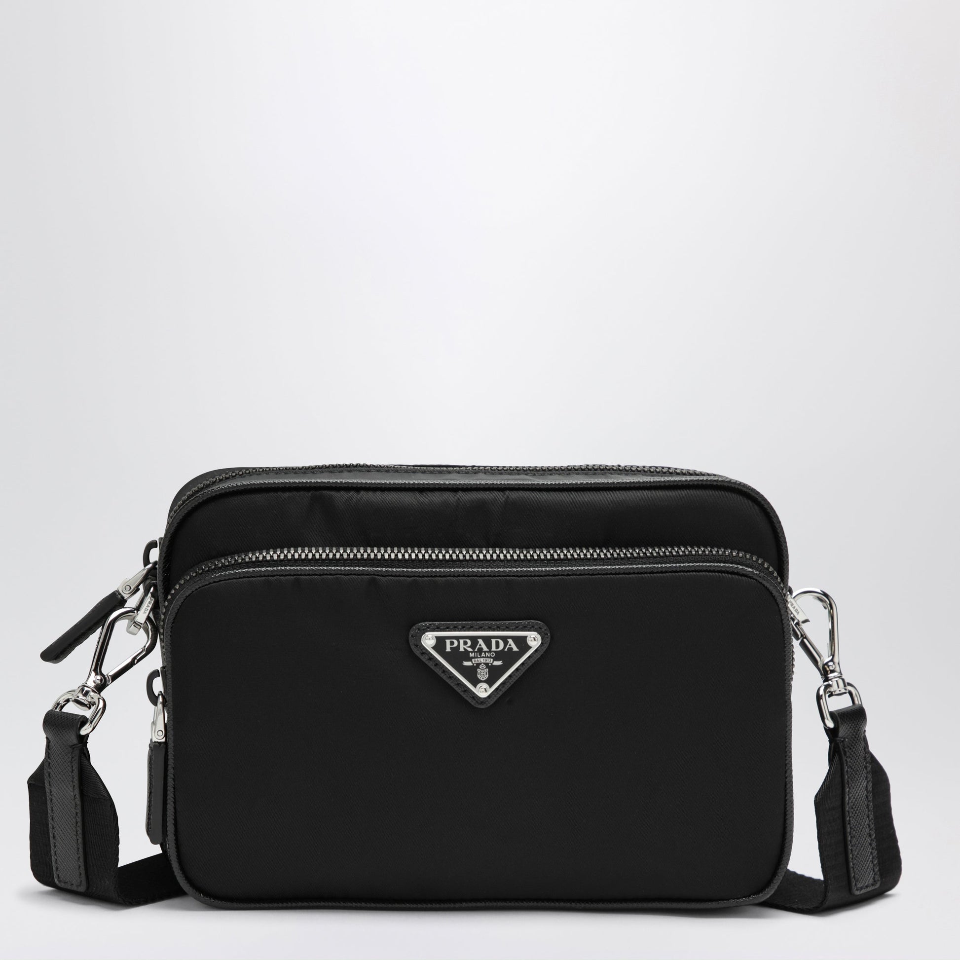 Prada Crossbody Bag In Black Re-Nylon And Saffiano Leather Men PRADA
