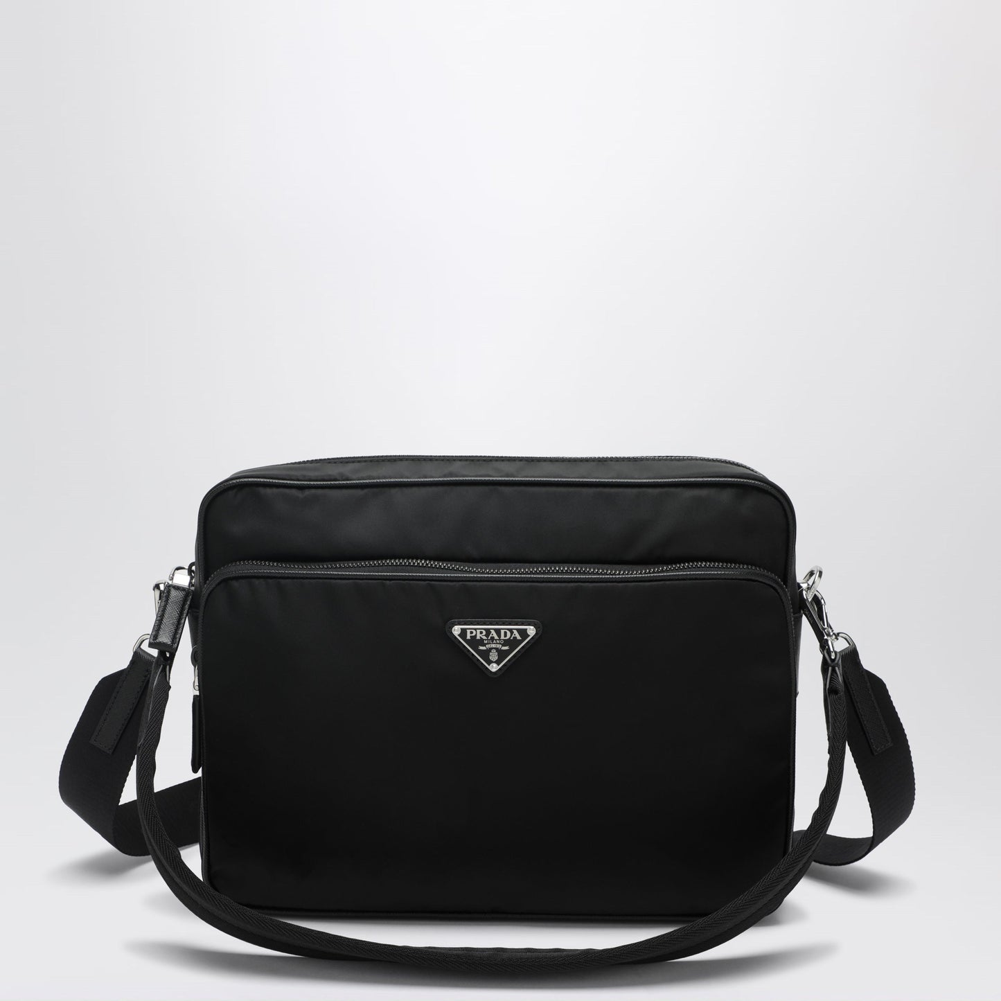 Prada Re-Nylon And Saffiano Leather Crossbody Bag In Black Men PRADA
