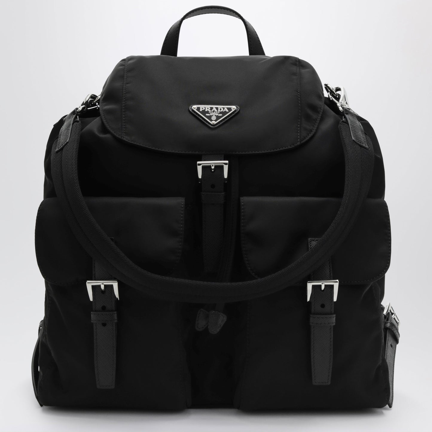 Prada Large Black Re-Nylon Backpack Men PRADA