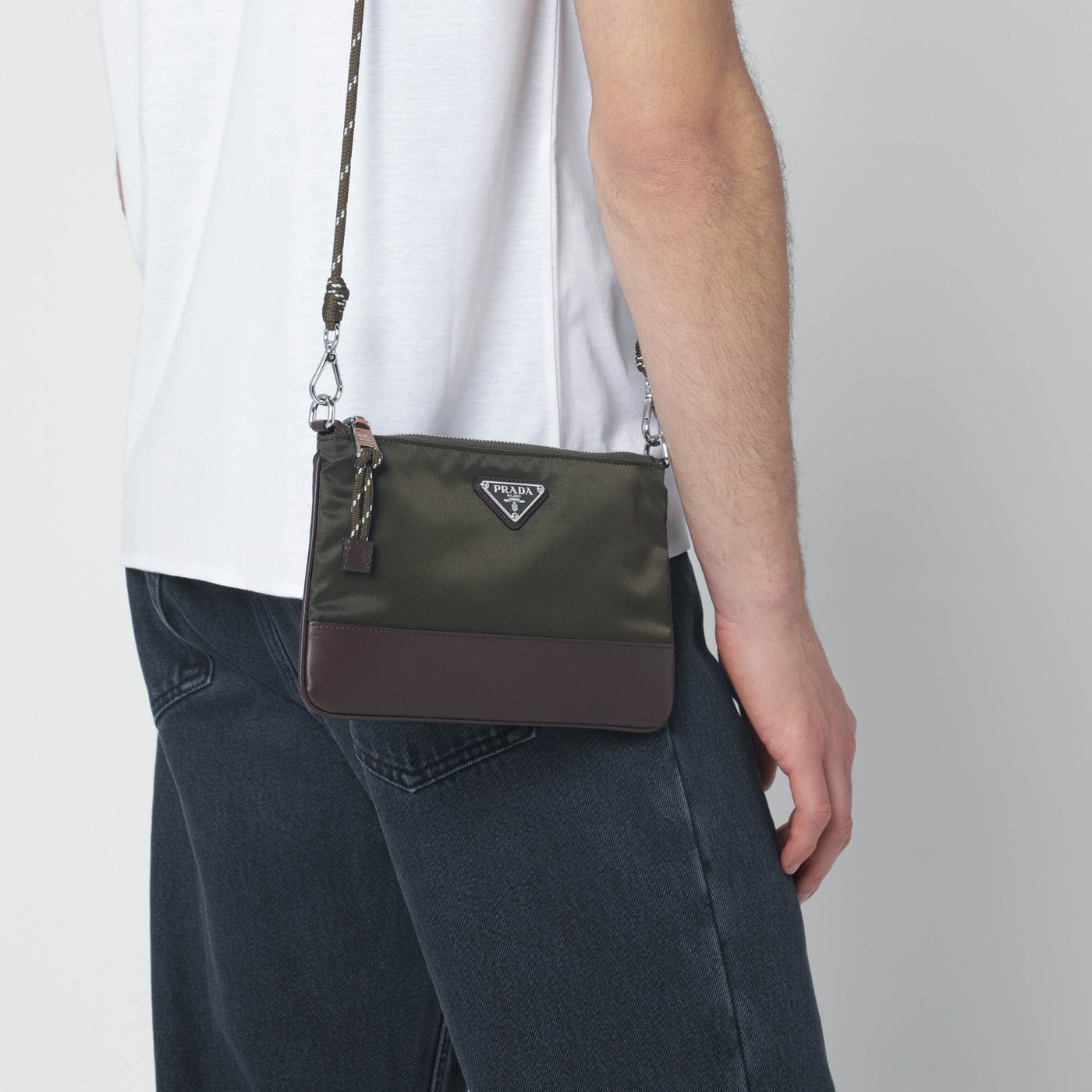 Prada Prada Speedrock Smartphone Holder In Camouflage Re-Nylon Men PRADA