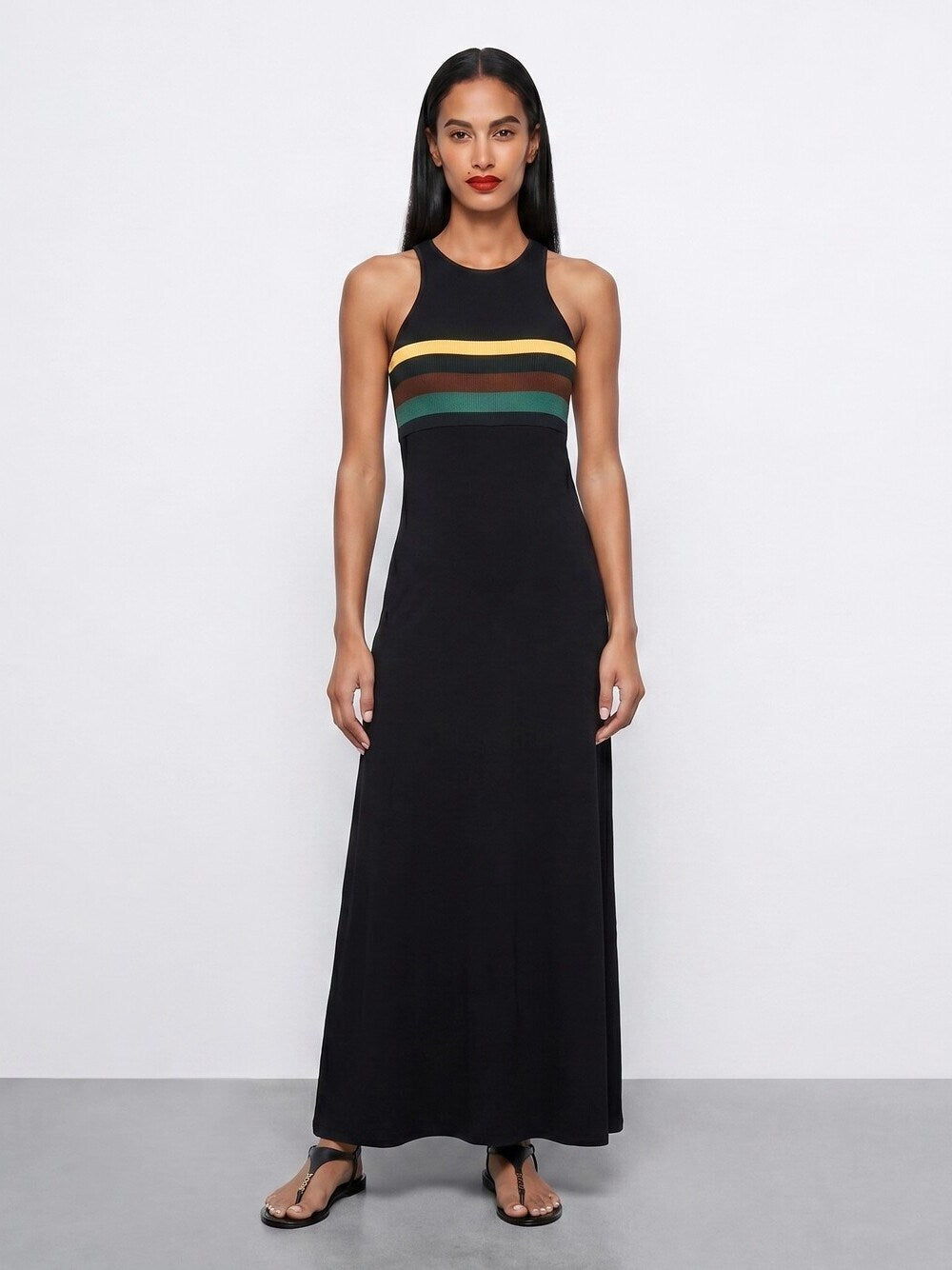 Saint Laurent Women Striped Jersey Crepe Tank Dress SAINT LAURENT