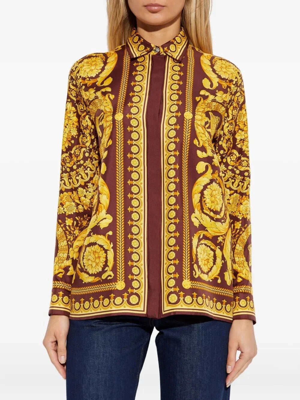 Versace Women Formal Shirt With `Baroque Heritage` Print VERSACE