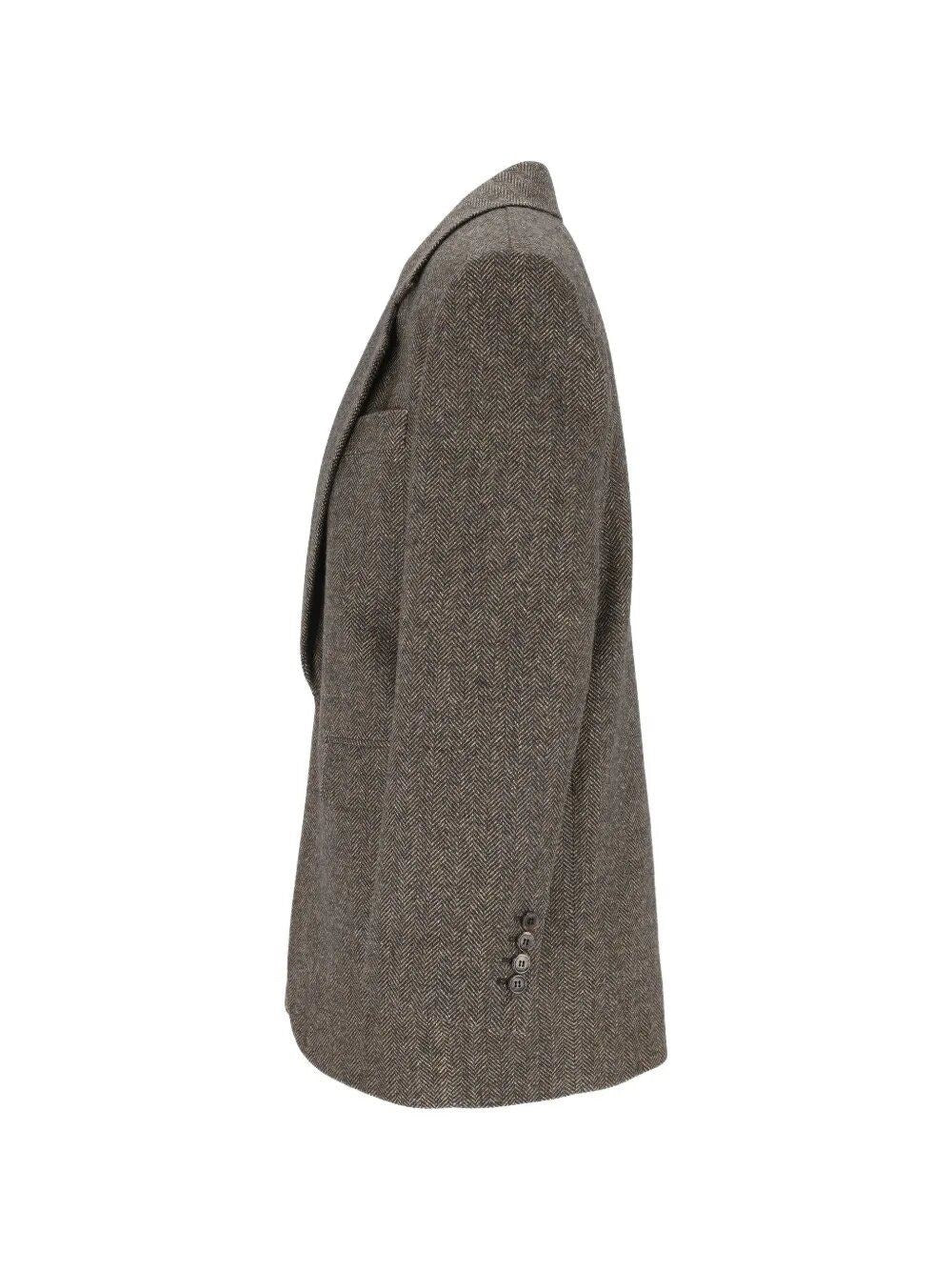 Saint Laurent Women Herringbone Wool Jacket SAINT LAURENT