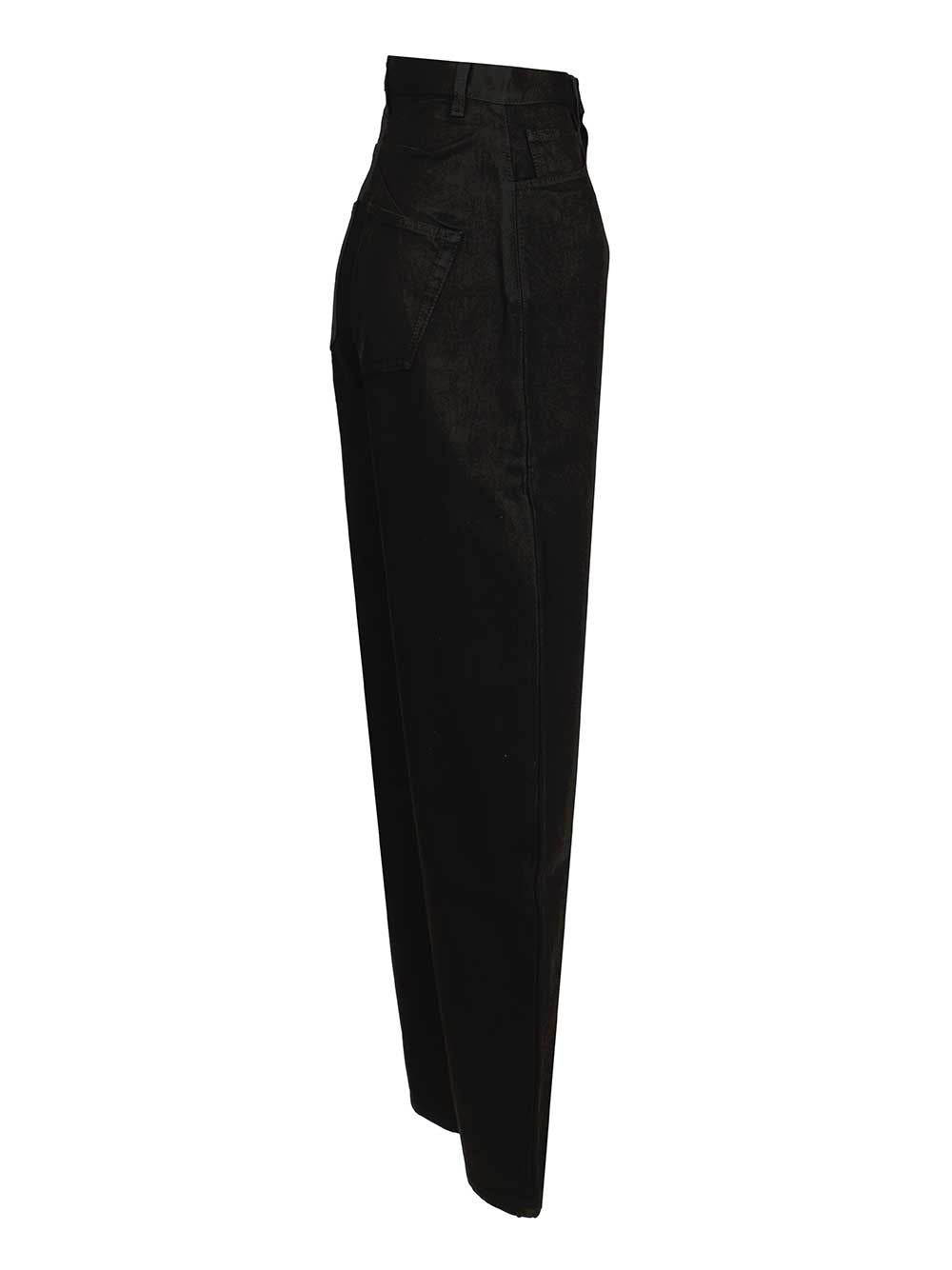 Alaïa Women Black Denim Rounded Jeans ALAIA