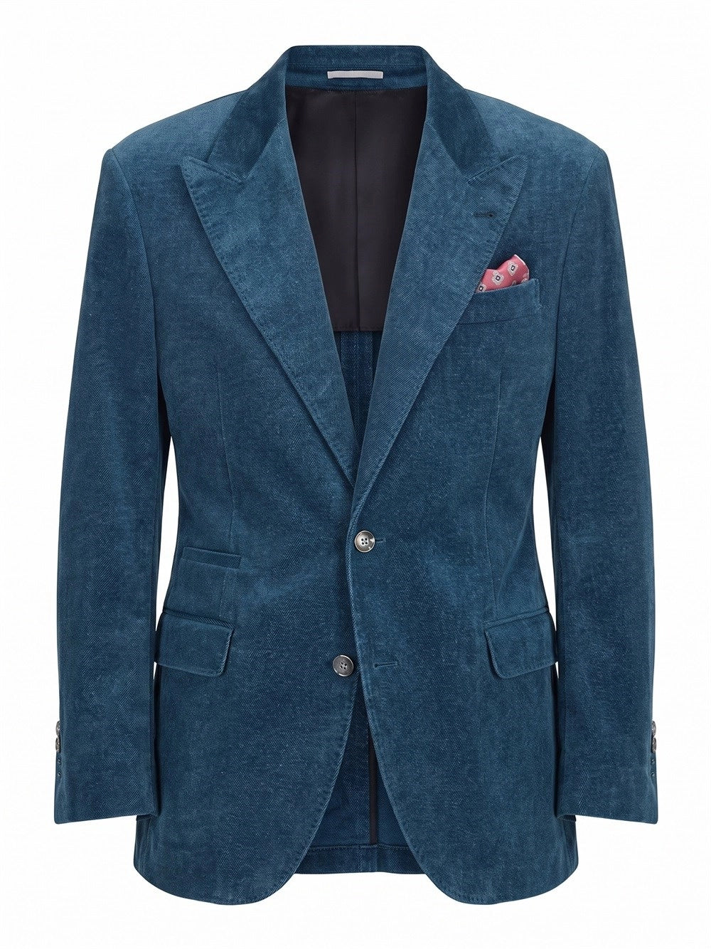 Brunello Cucinelli Men Denim-Effect Tailor Blazer BRUNELLO CUCINELLI