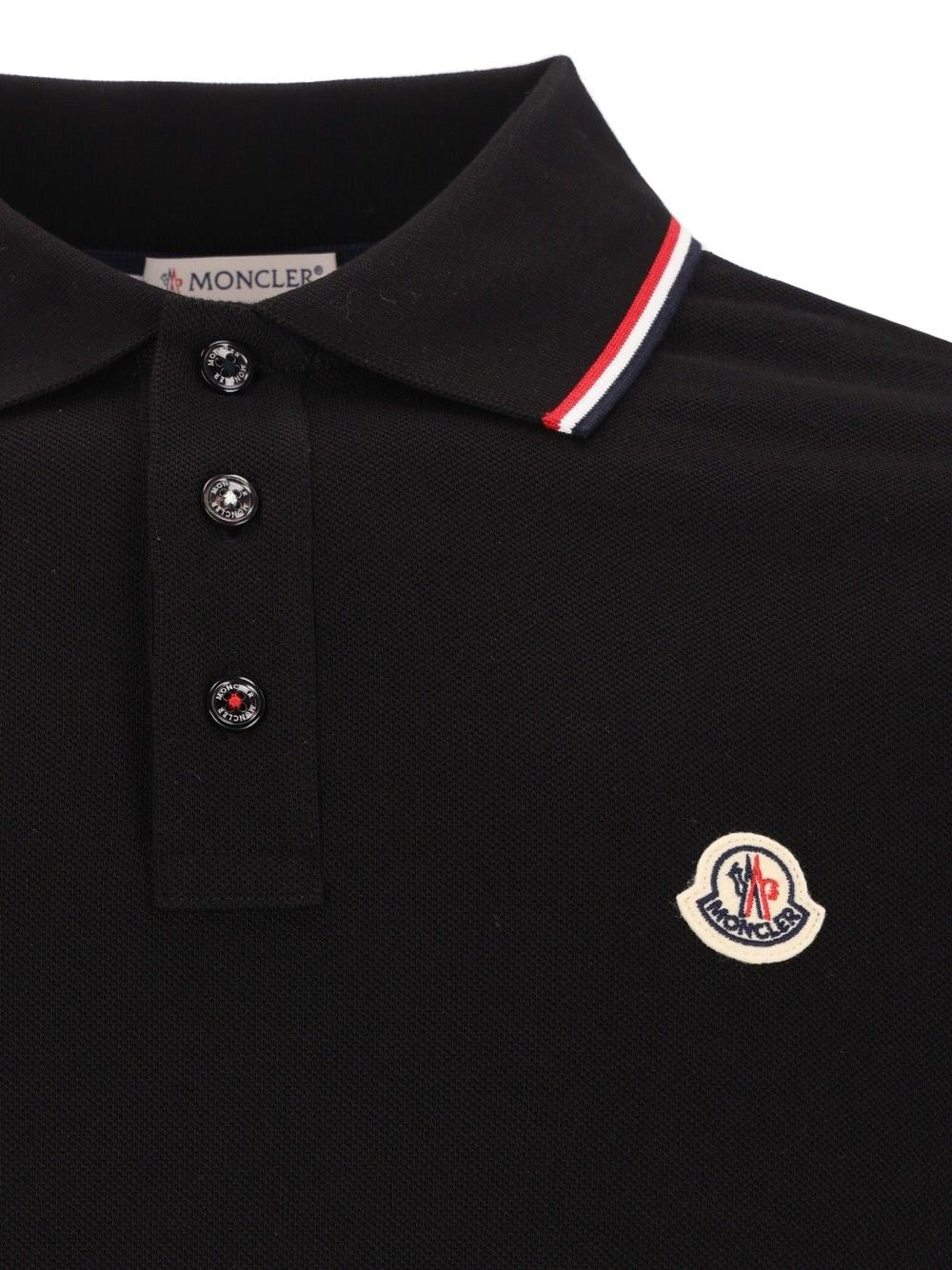 Moncler Men Cotton Pique Polo Shirt With Tricolour Trim MONCLER