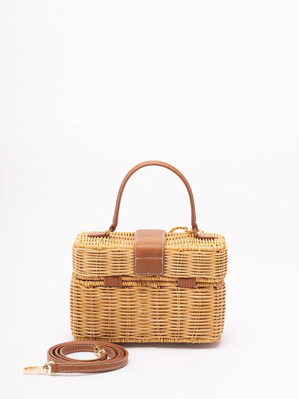 Self-Portrait Women Rattan Cherry Charm Mini Basket Bag