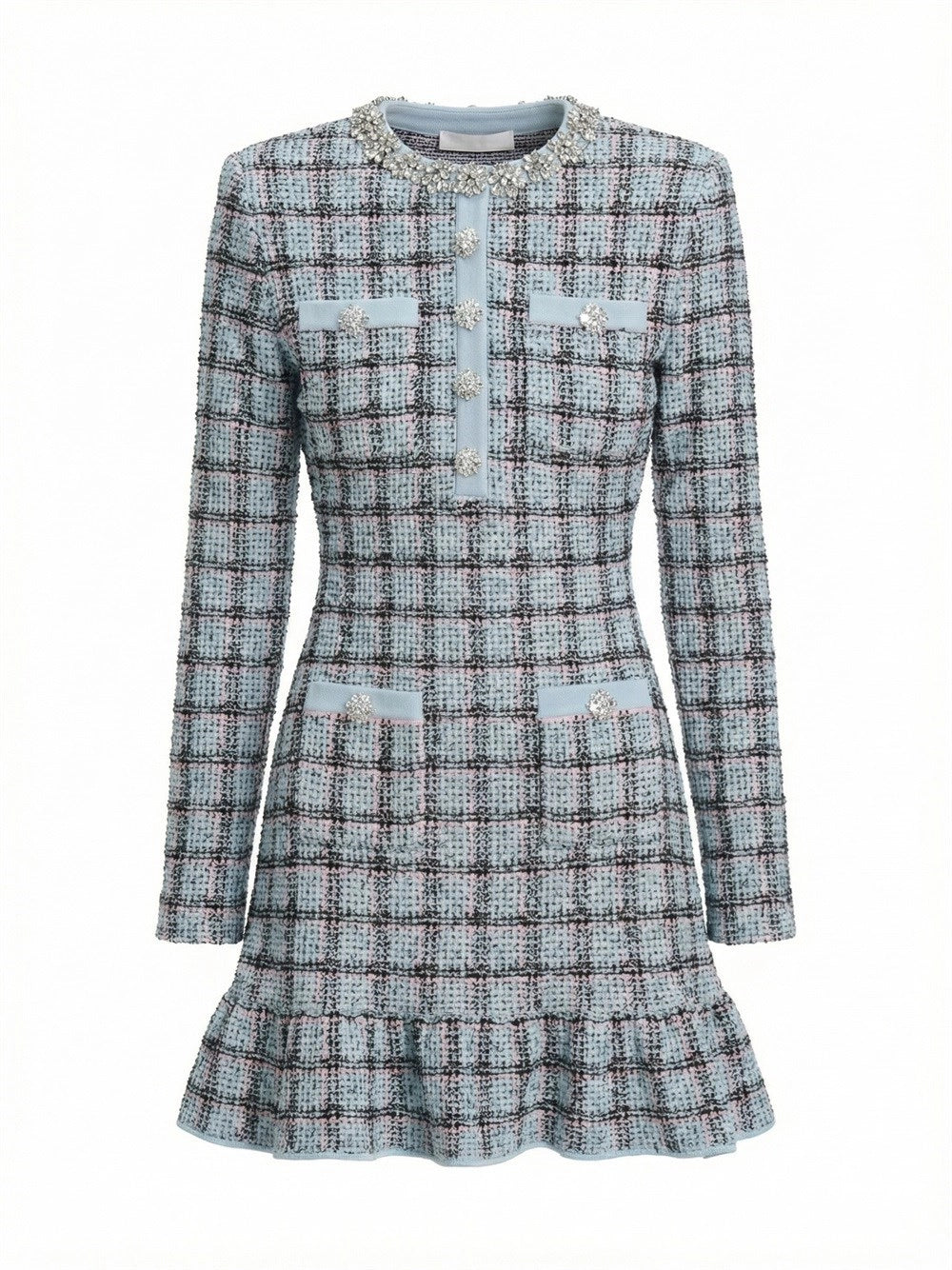 Self-Portrait Women Check Knit Mini Dress SELF-PORTRAIT