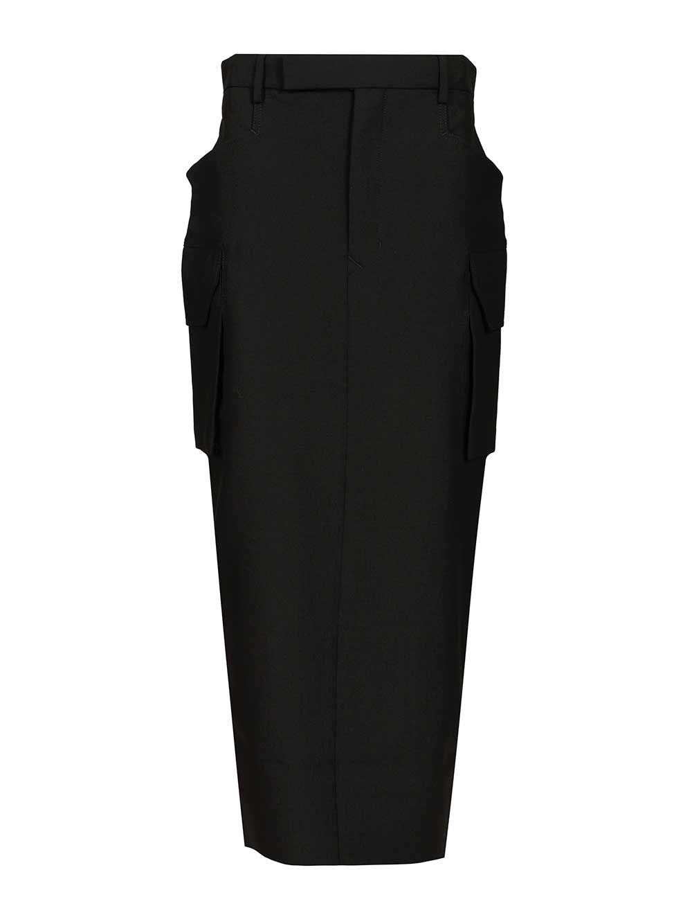 Rick Owens Women Firebanks Wool Midi Skirt RICK OWENS
