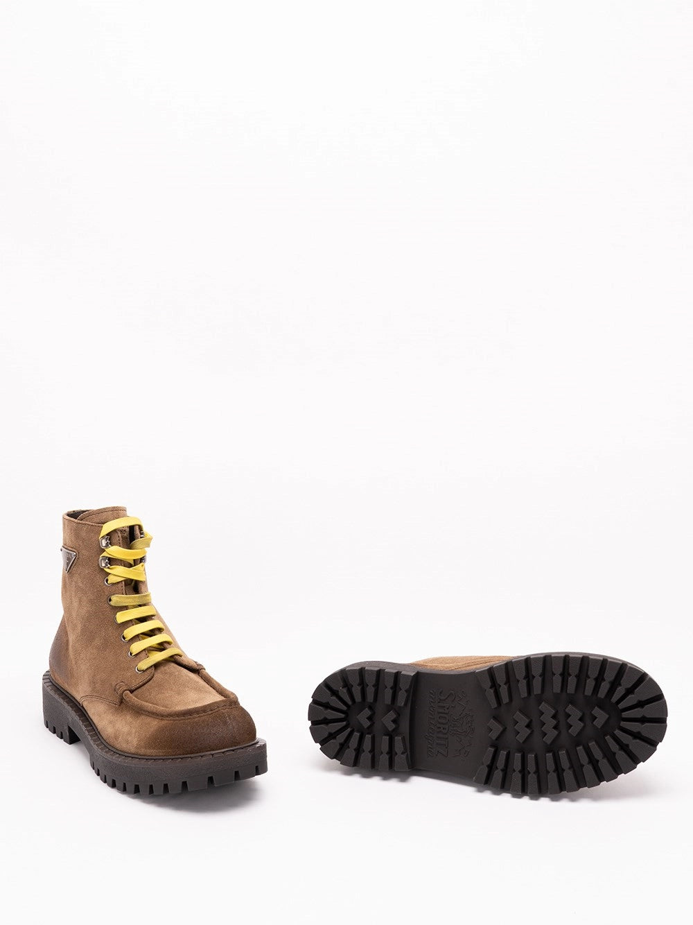 Prada Men Aged Suede Lace-Up Ankle Boots PRADA