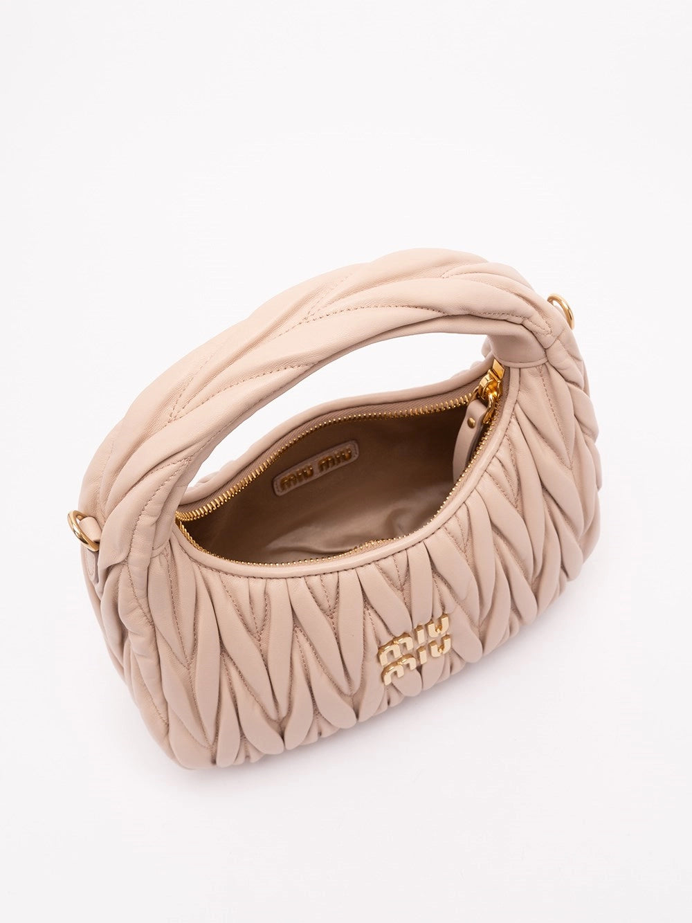 Miu Miu Women `Wander` Matelassé Leather Hobo Bag MIU MIU
