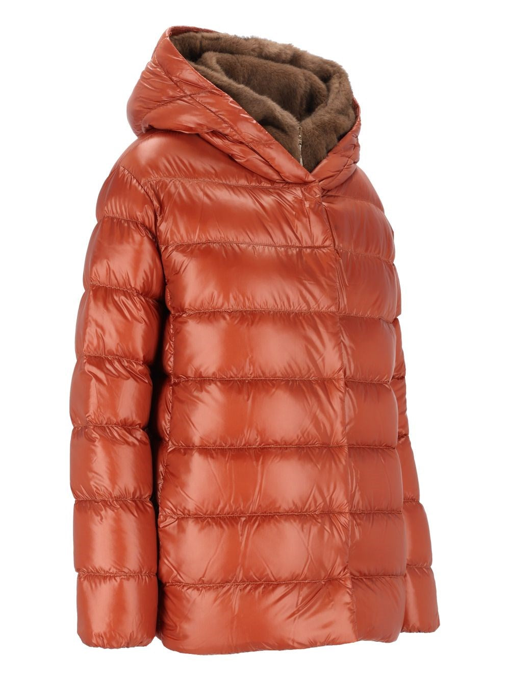 Herno Women Short Puffer Jacket With Faux Fur Lining HERNO