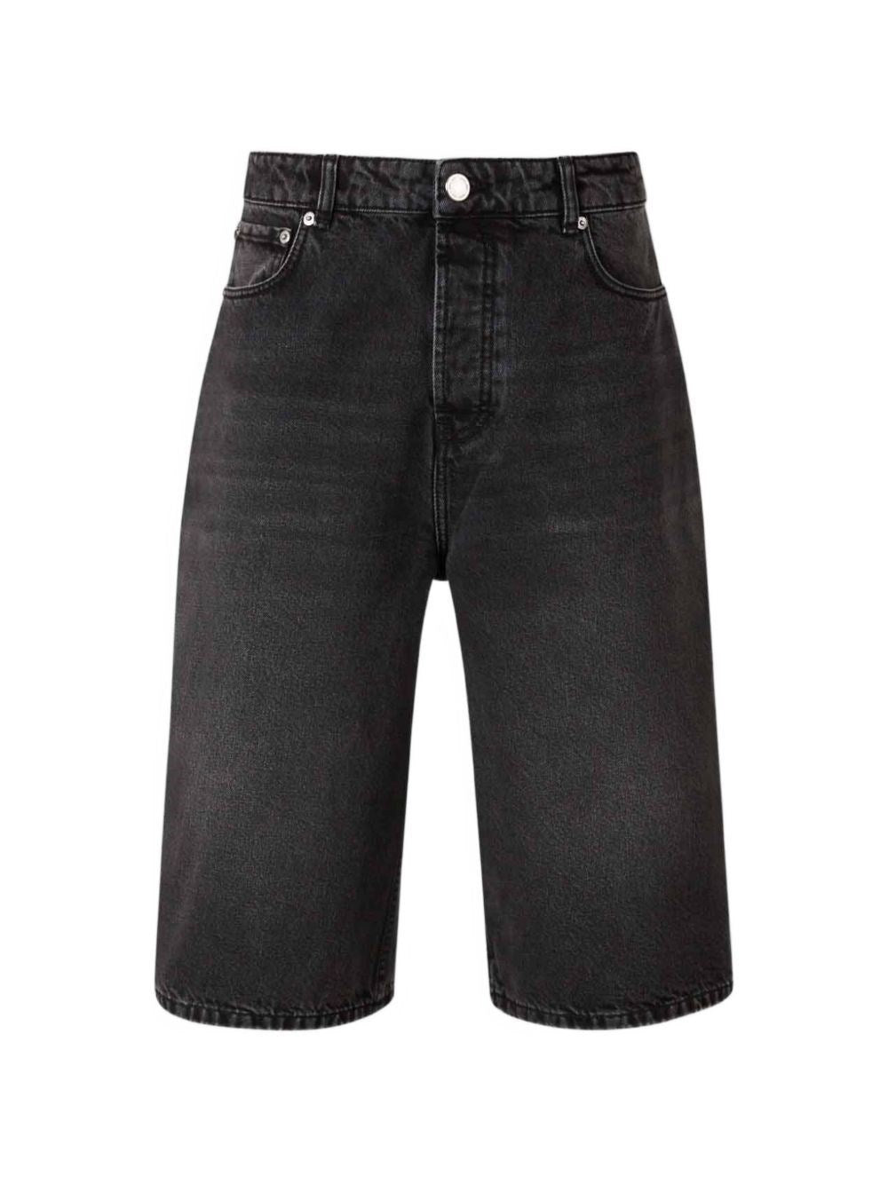 Ami Men Large Fit Bermuda Shorts Used Denim AMI PARIS