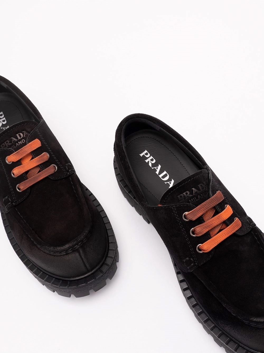 Prada Men Laced Suede Loafers PRADA