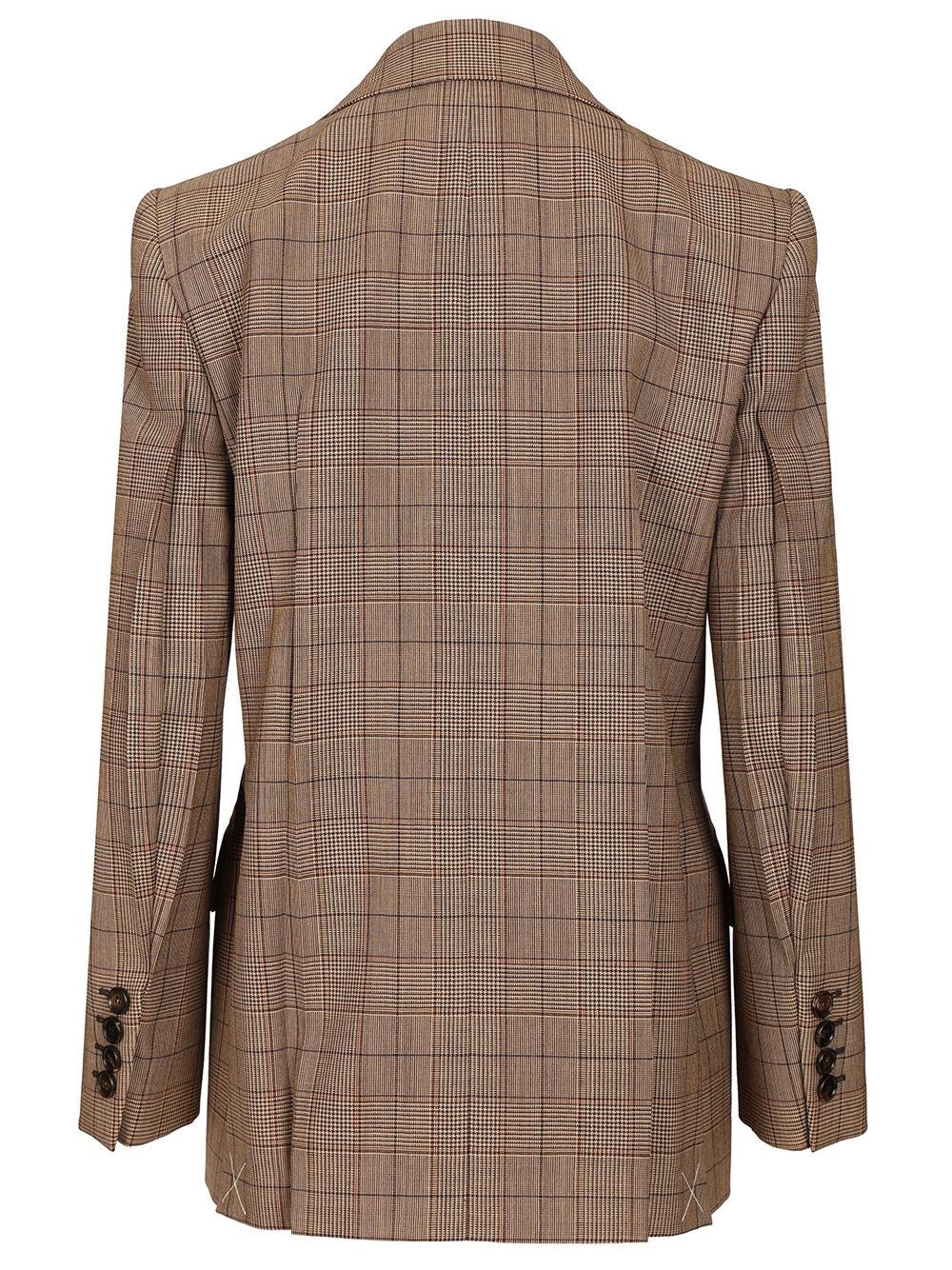 Chloe' Women Tailored Double-Breasted Checked Wool Jacket CHLOE
