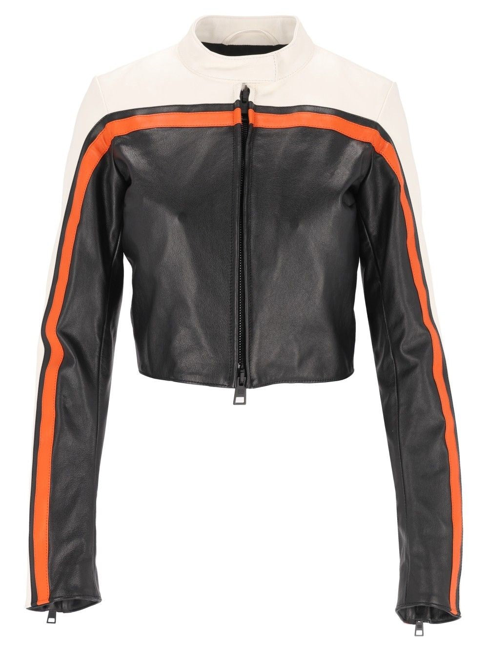 Balenciaga Women Fitted Leather Biker Jacket BALENCIAGA