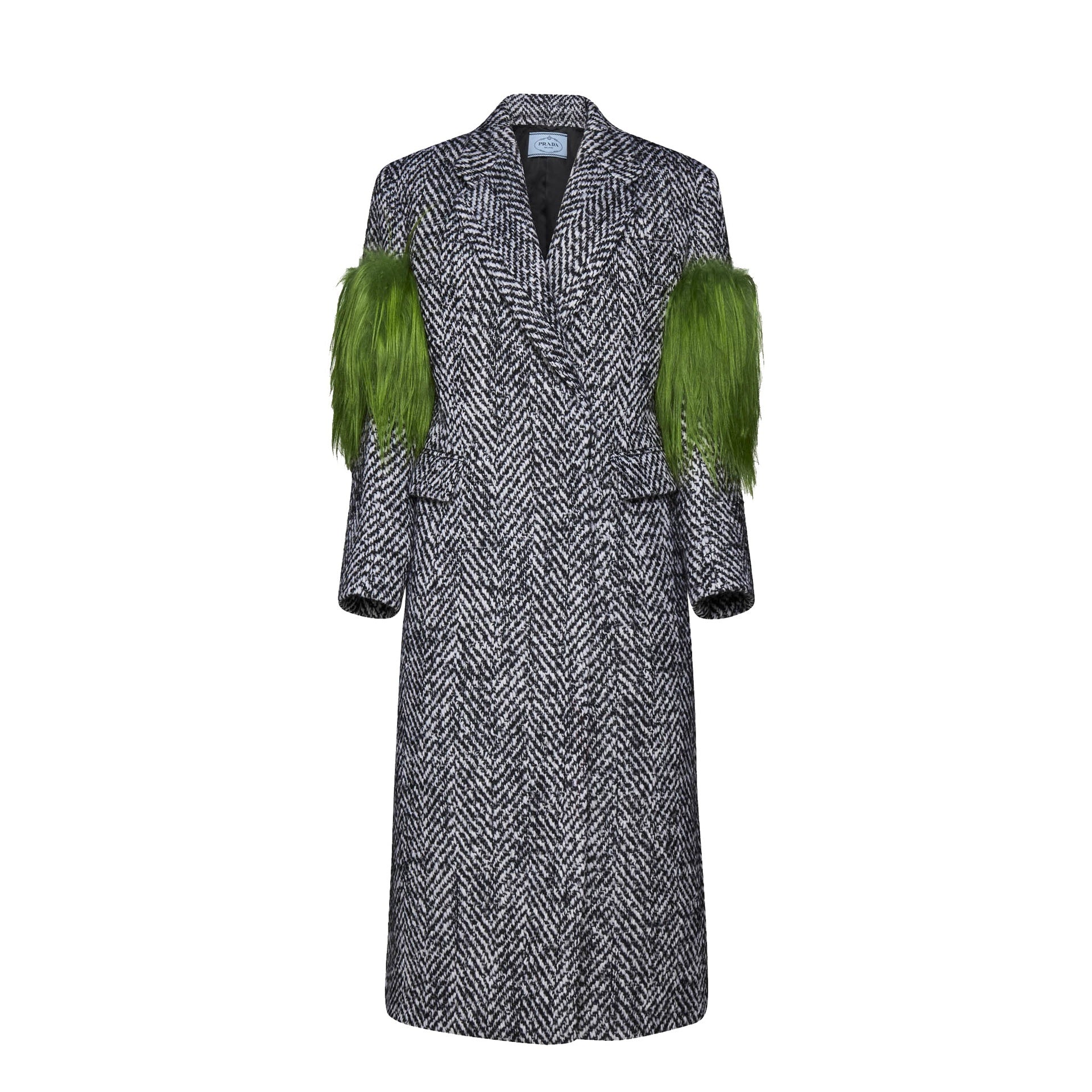 Prada Herringbone Wool Coat Women PRADA