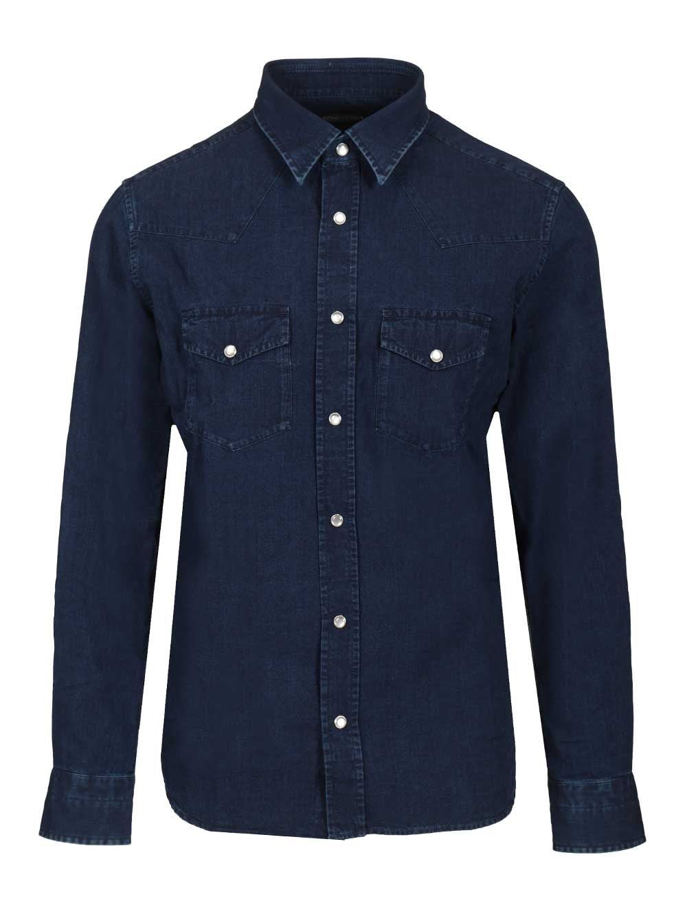Tom Ford Men Lightweight Denim Western Shirt TOM FORD