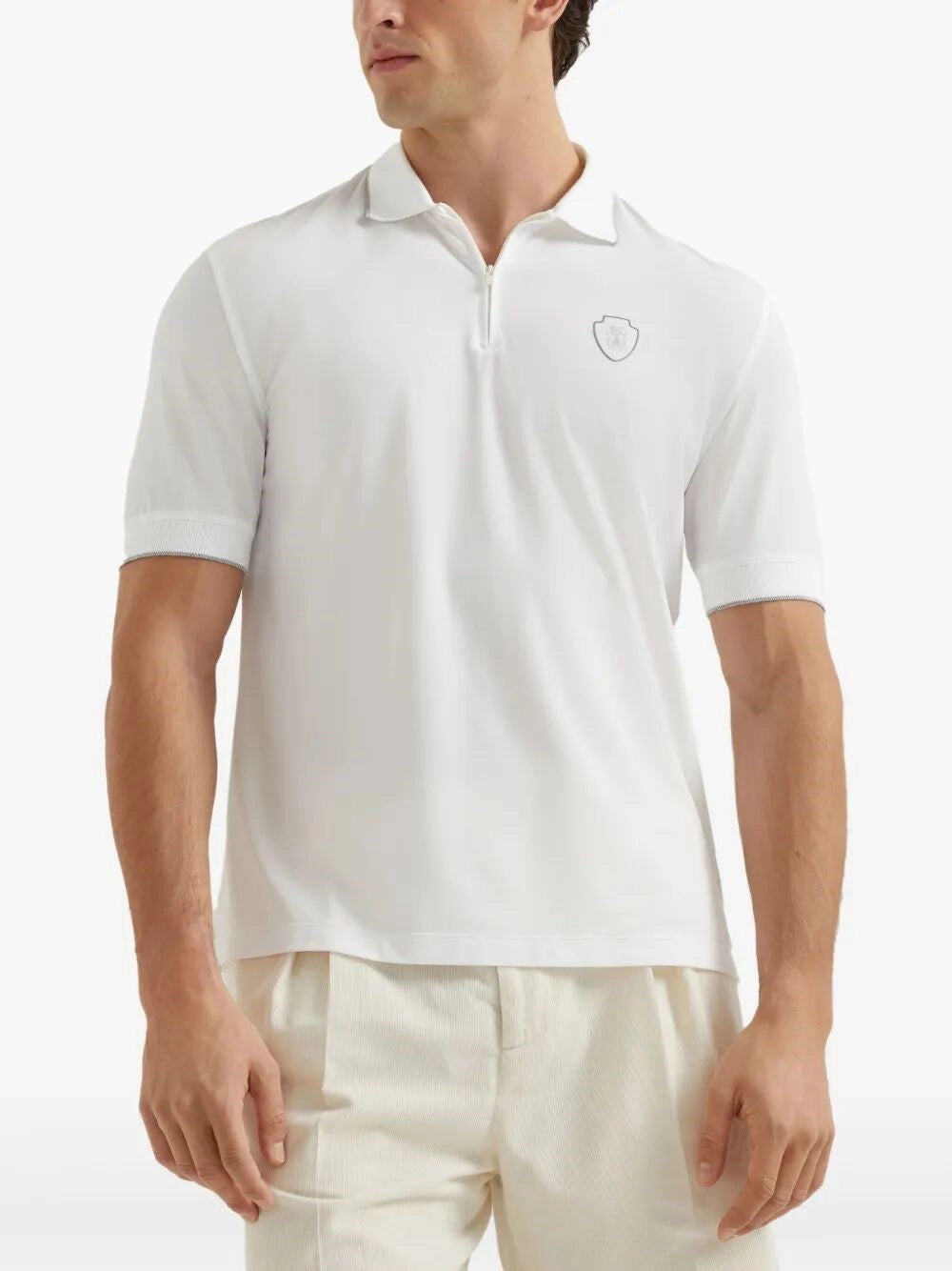 Brunello Cucinelli Men Piquet Polo Shirt BRUNELLO CUCINELLI