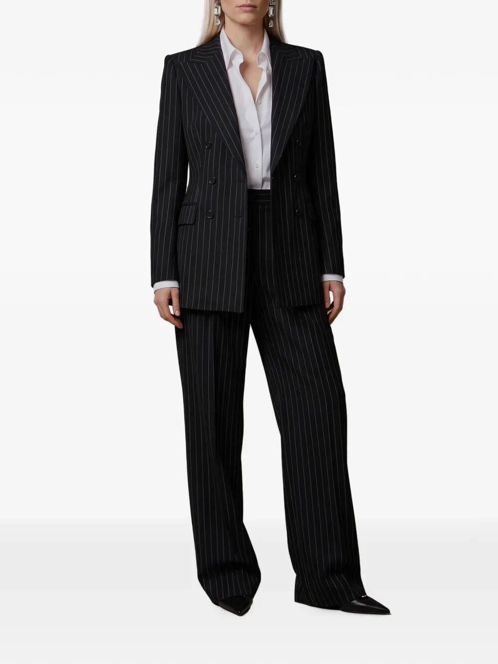 Dolce & Gabbana Women Double-Breasted Turlington Pinstripe Blazer DOLCE & GABBANA