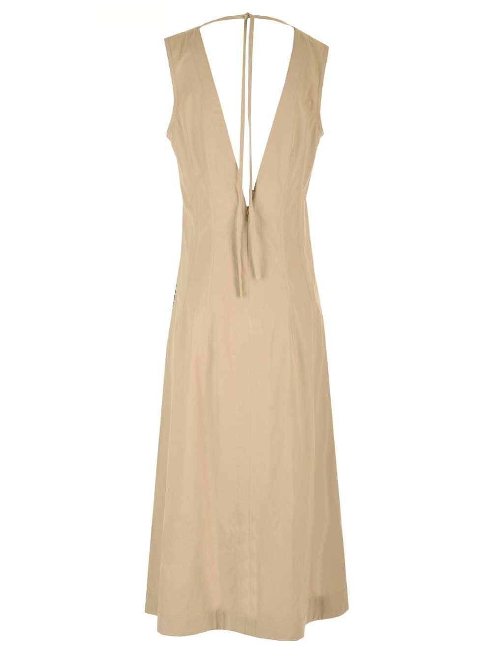 Bottega Veneta Women Beige Sleeveless Maxi Dress In Cotton BOTTEGA VENETA