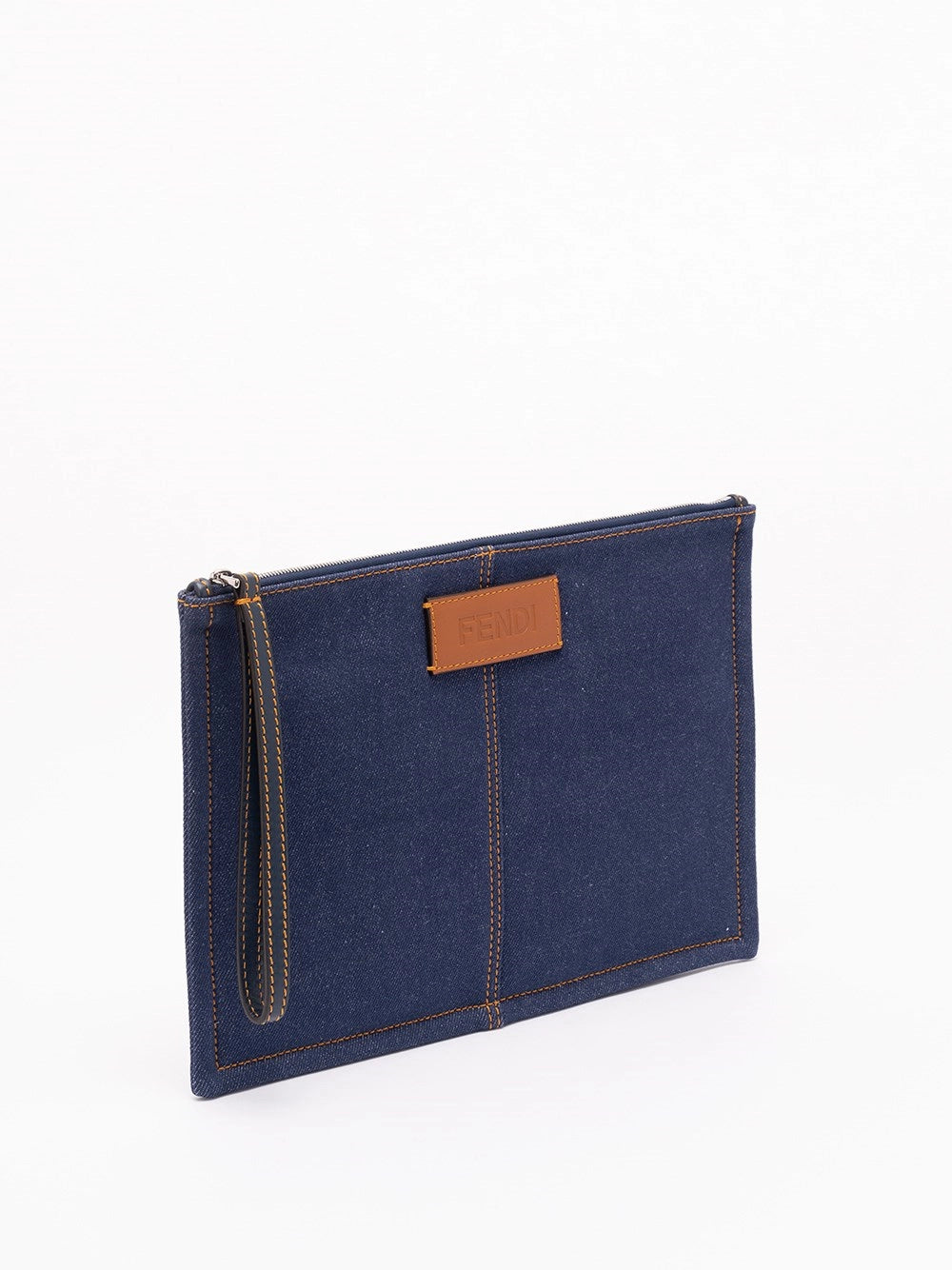 Fendi Men Flat Pouch Denim FENDI