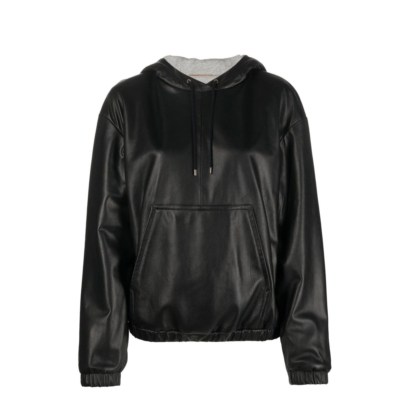 Saint Laurent Leather Hoodded Top Women SAINT LAURENT