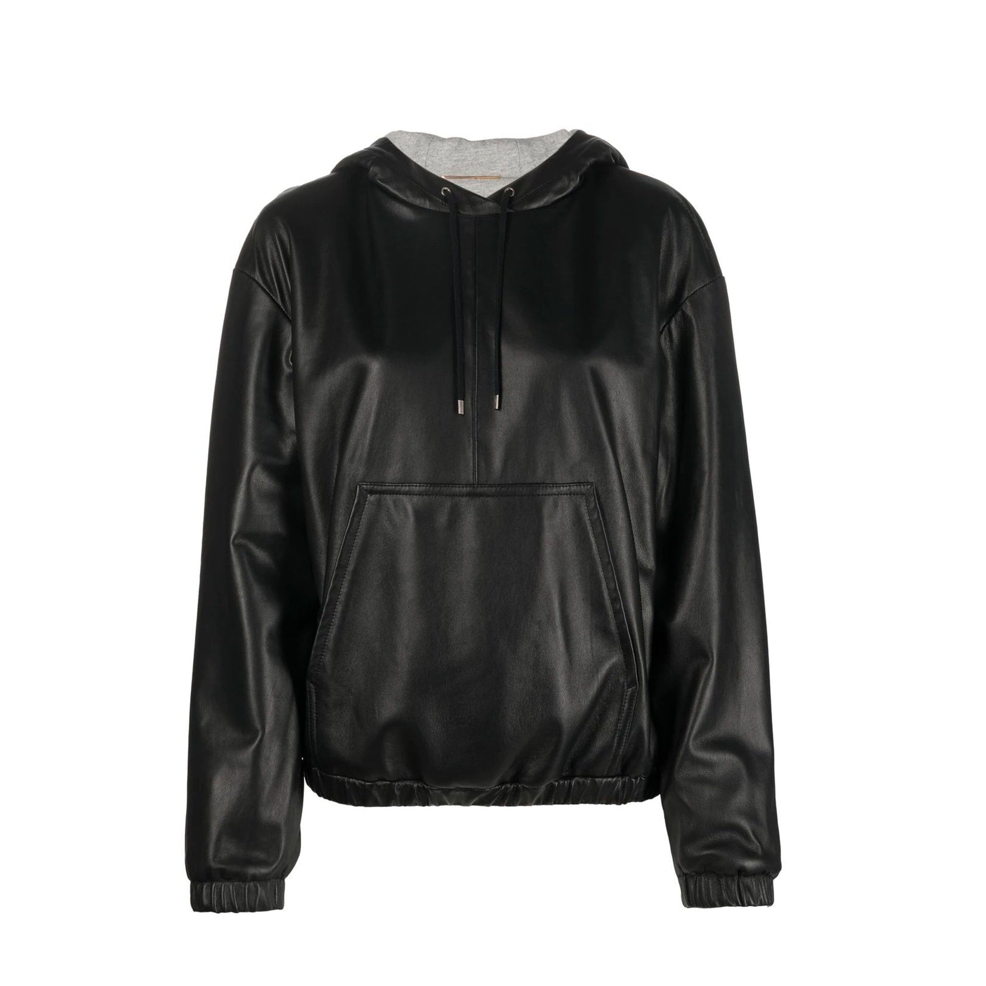 Saint Laurent Leather Hoodded Top Women SAINT LAURENT