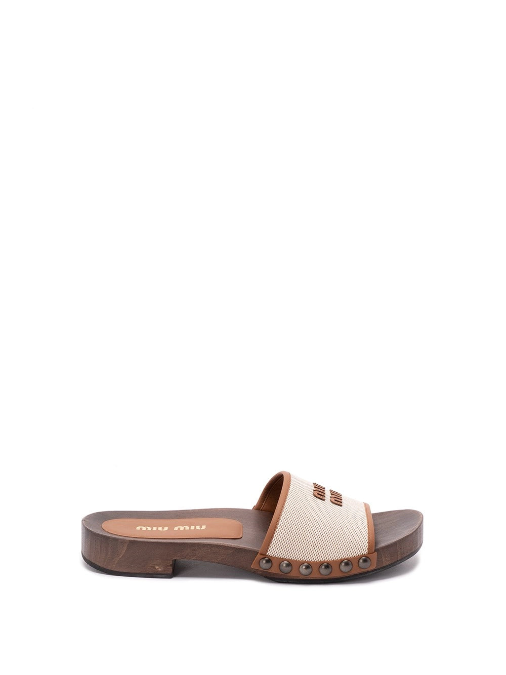 Miu Miu Women Canvas And Leather Clogs MIU MIU