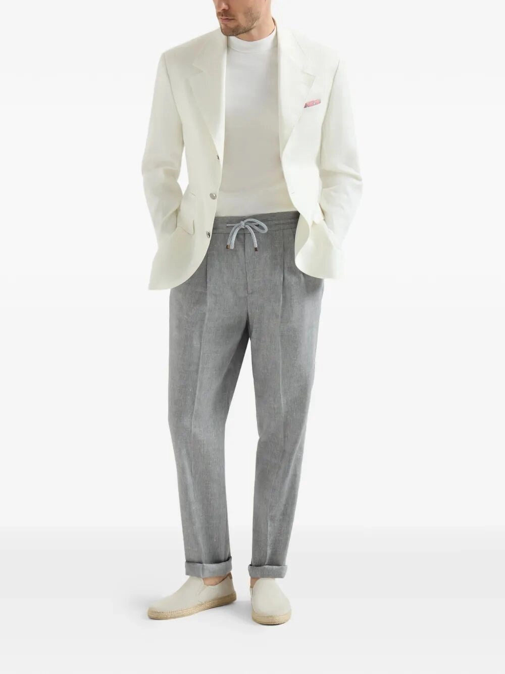 Brunello Cucinelli Men Pants With Drawstring And Double Pleats BRUNELLO CUCINELLI