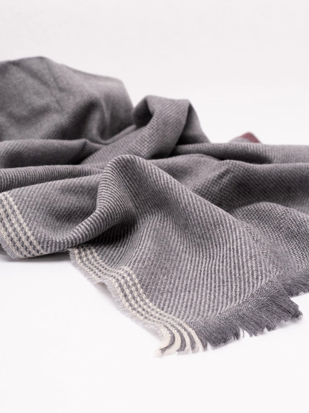 Brunello Cucinelli Men Wool And Cashmere Diagonal Twill Scarf BRUNELLO CUCINELLI