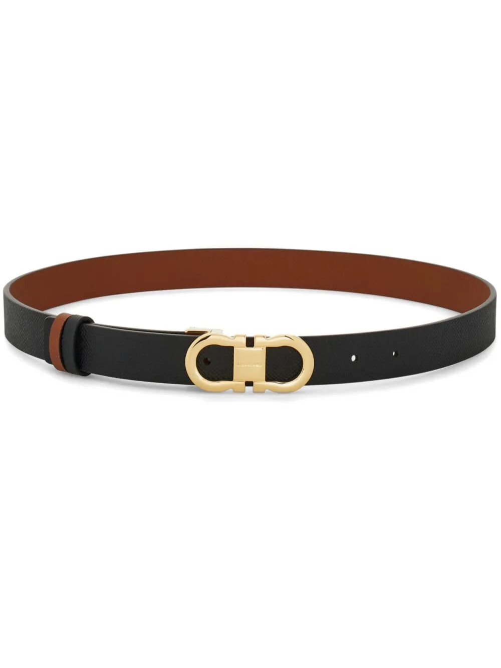 Ferragamo Women Gancini Hammered Leather Reversible Belt FERRAGAMO