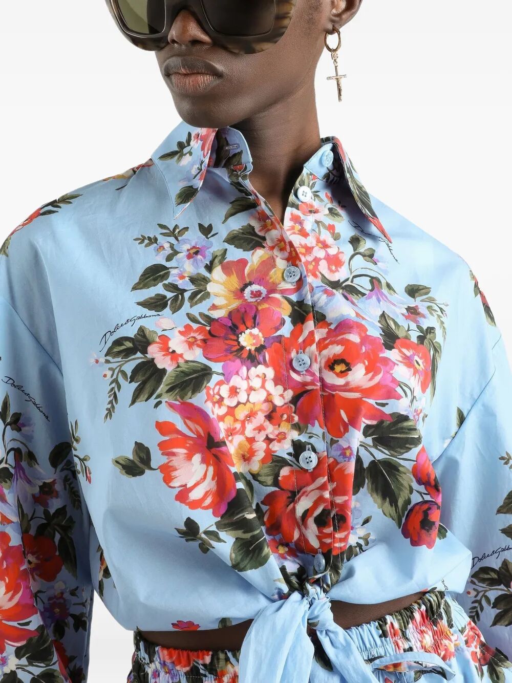 Dolce & Gabbana Women Flower Bouquet-Print Cotton Shirt DOLCE & GABBANA